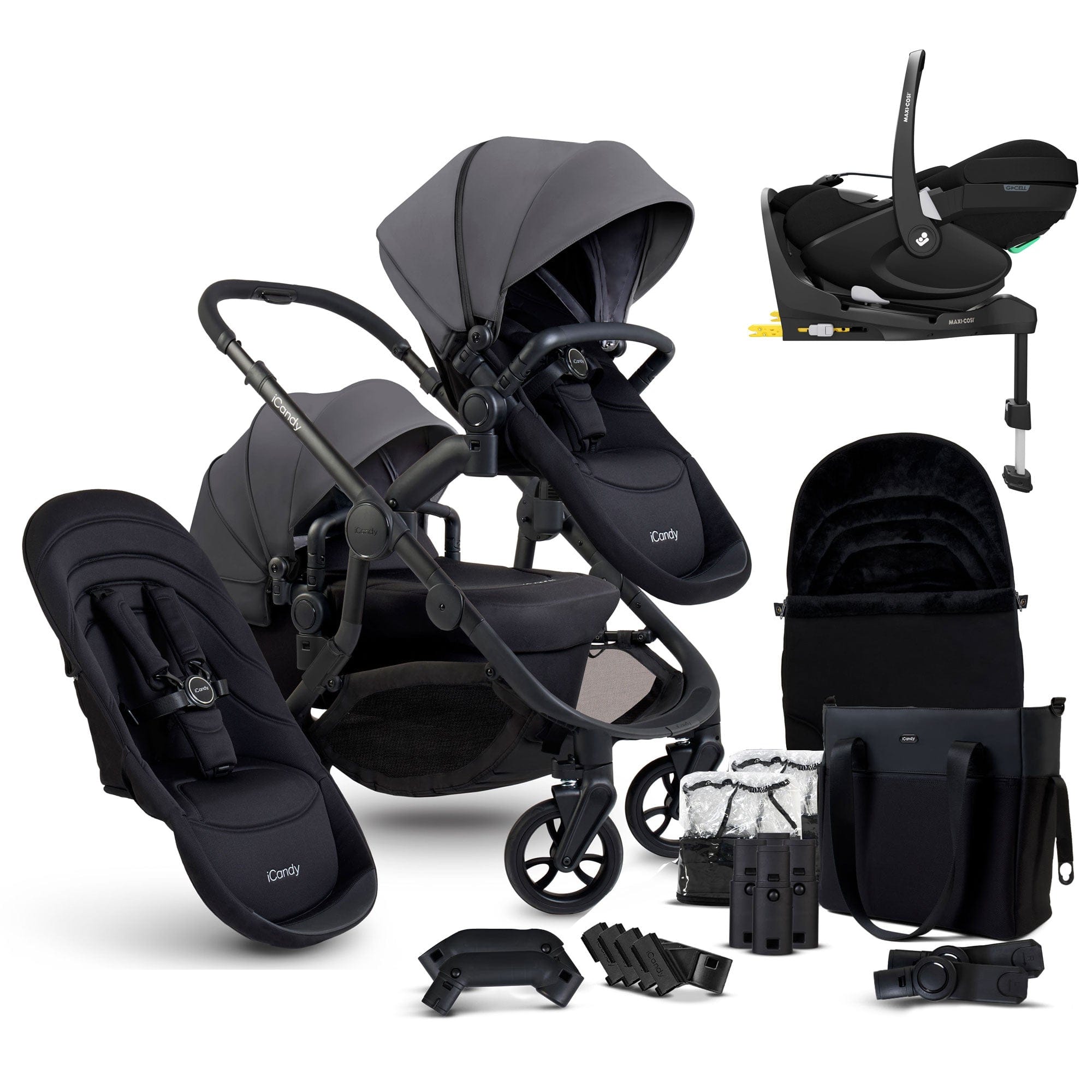 iCandy Orange 4 Double Maxi-Cosi Travel System in Fossil Travel Systems 16992-MAX-PV2 5010334058733