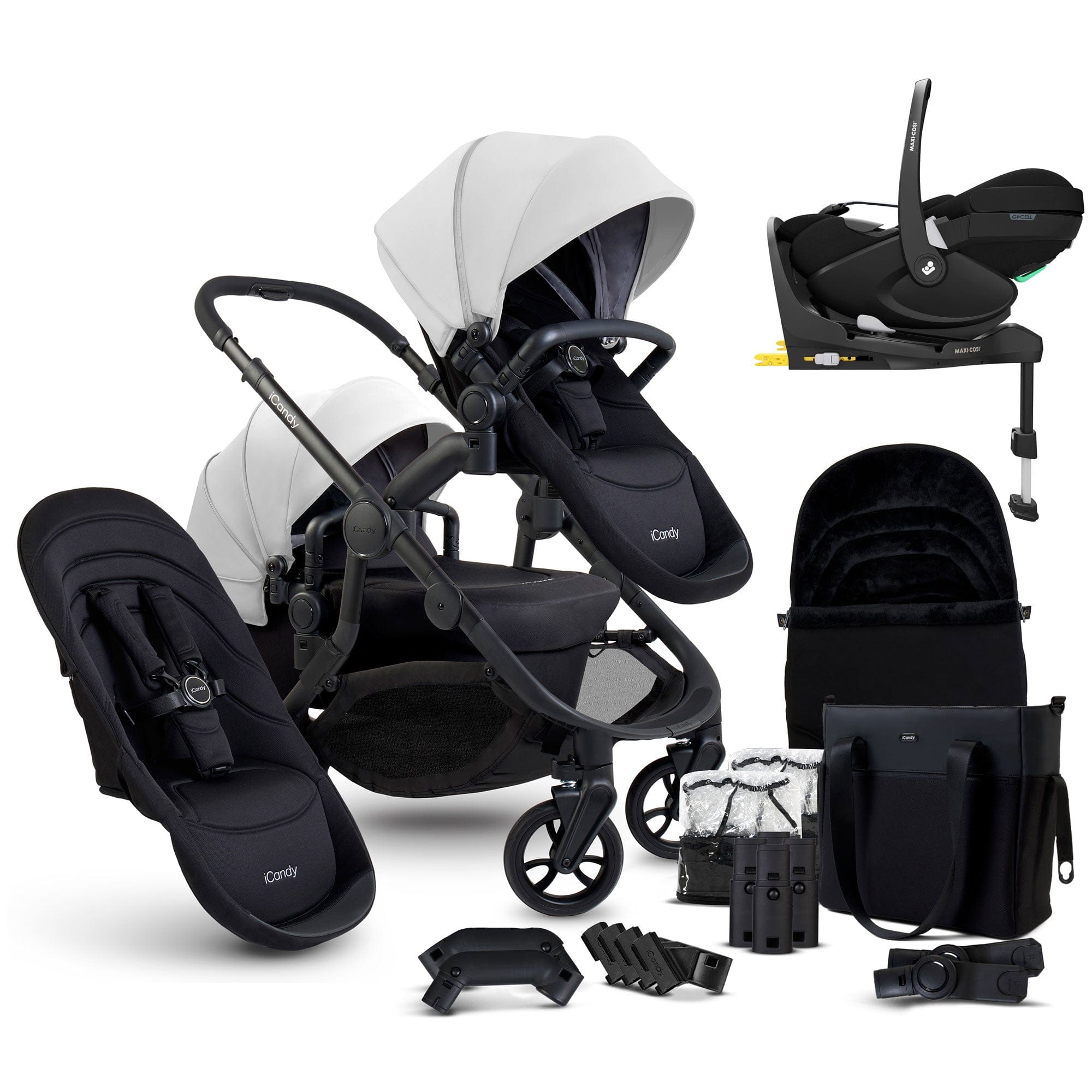 iCandy Orange 4 Double Maxi-Cosi Travel System in Glacier Travel Systems 18211-MAX-PV2 5010334060606