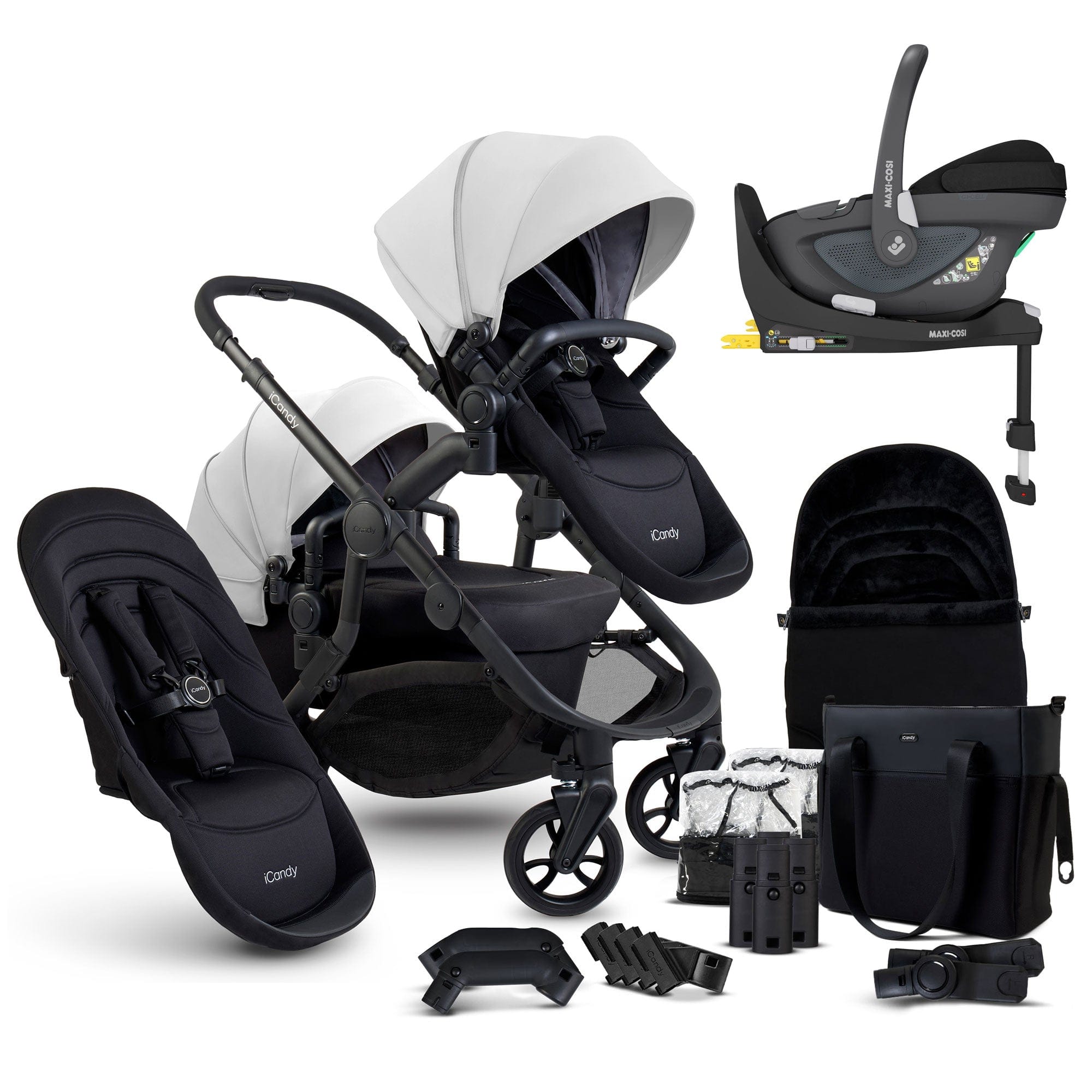 iCandy Orange 4 Double Maxi-Cosi Travel System in Glacier Travel Systems 18212-MAX-PEB 5010334060606