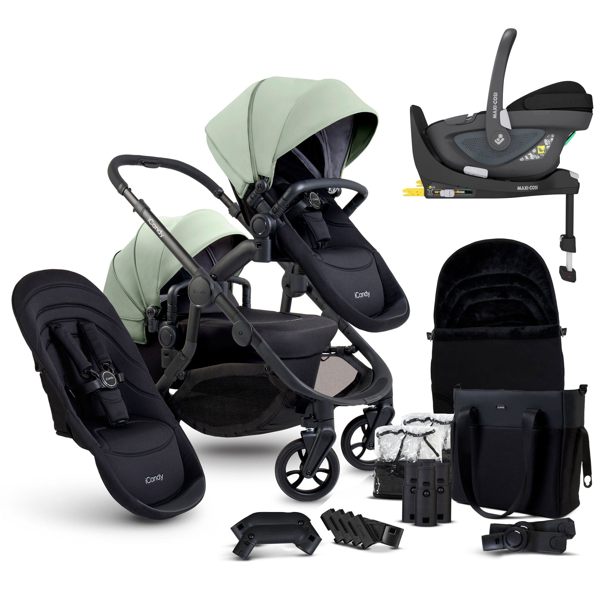 iCandy Orange 4 Double Maxi-Cosi Travel System in Pistachio Travel Systems 16985-MAX-PEB 5010334058719