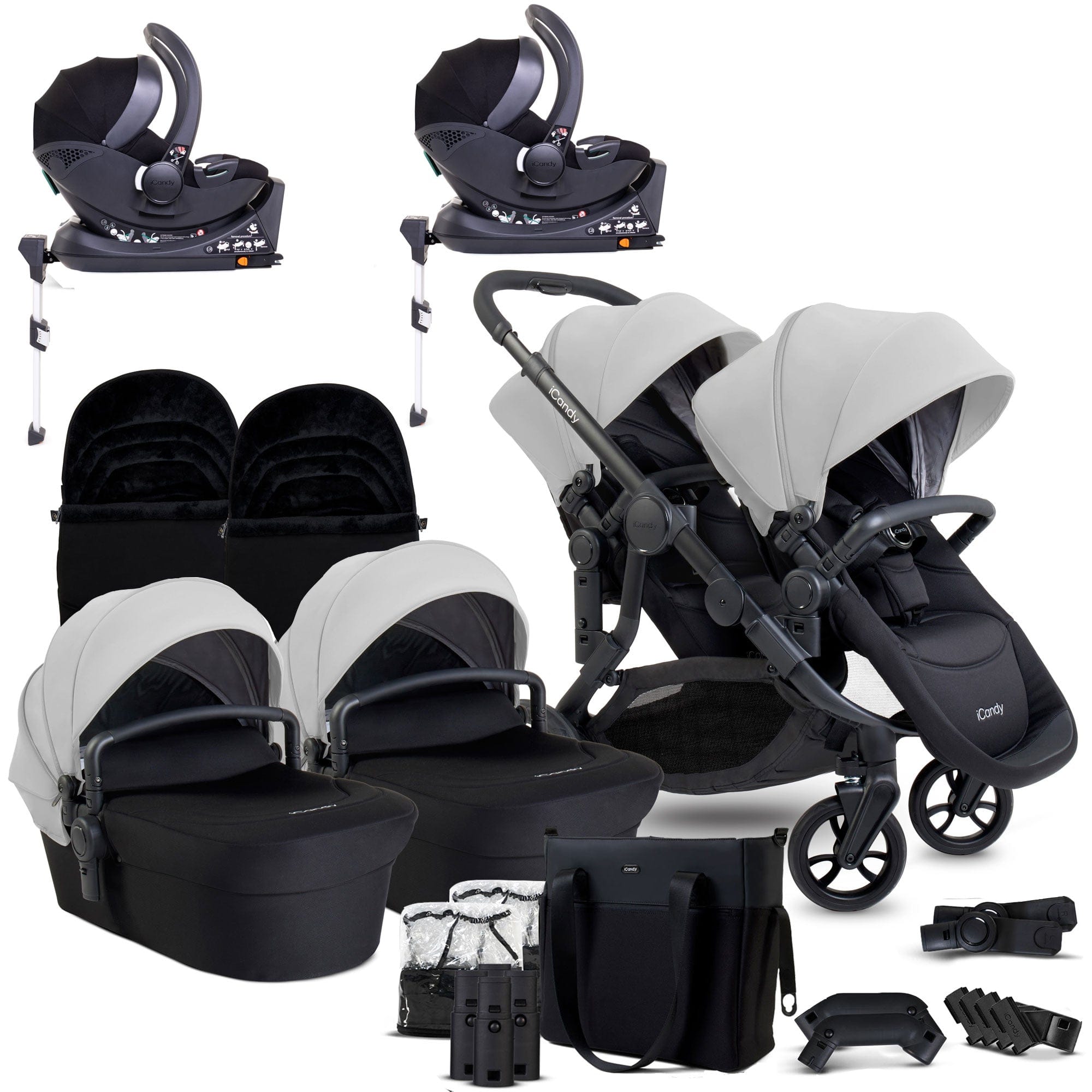 iCandy Orange 4 Twin Complete Cocoon Travel System in Glacier Travel Systems IC3146 5010334060620