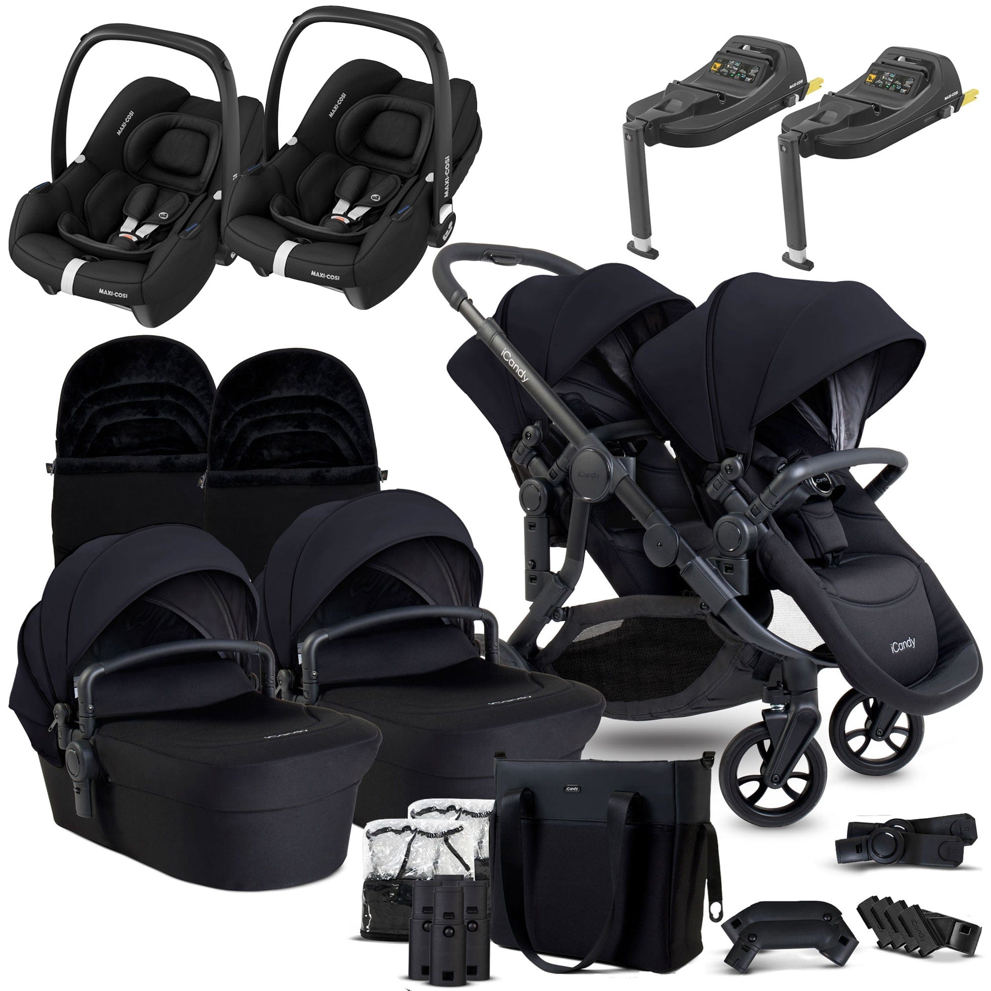 iCandy Orange 4 Twin Maxi-Cosi Travel System in Black Edition Travel Systems 17006-CAB-BLA 5010334058757