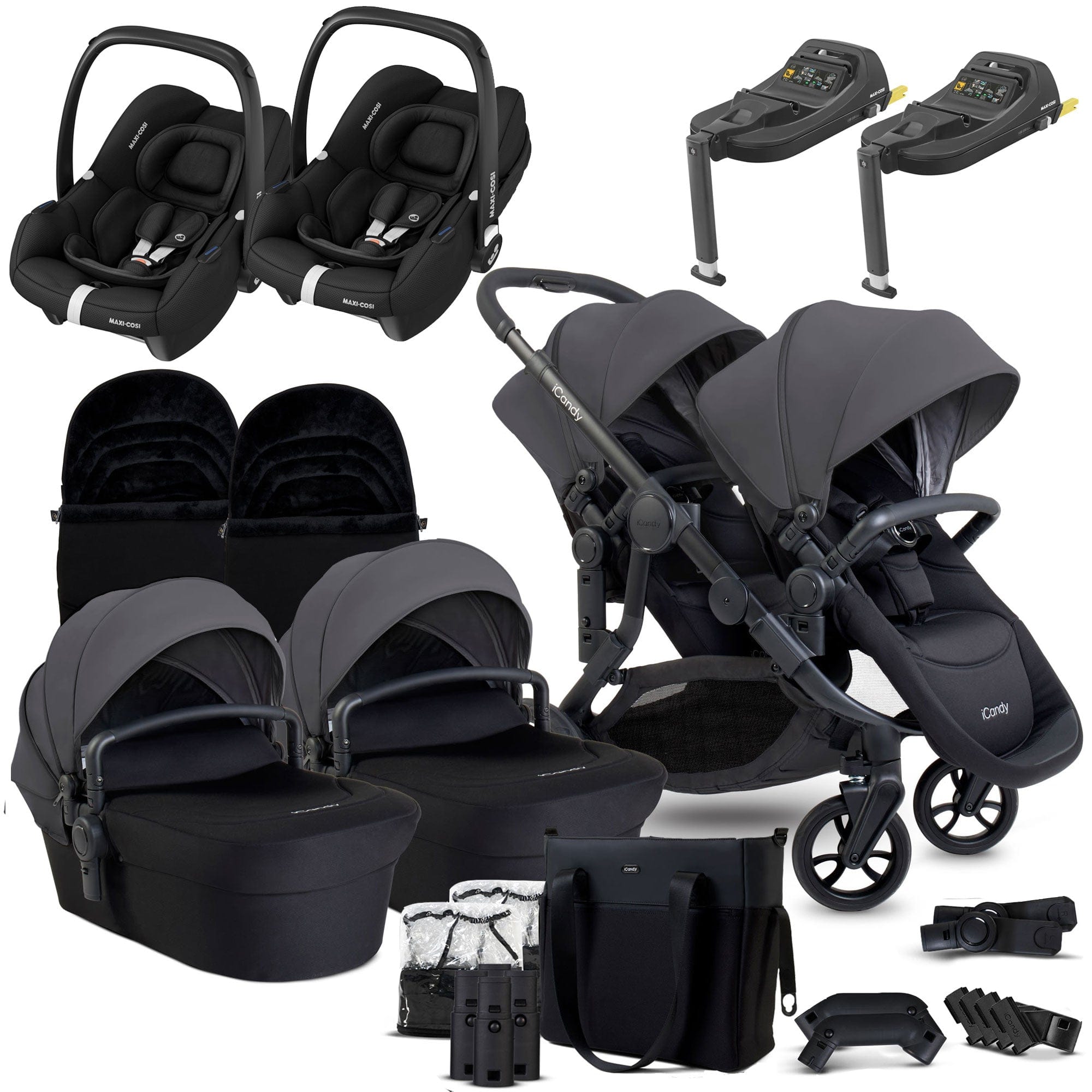 iCandy Orange 4 Twin Maxi-Cosi Travel System in Fossil Travel Systems 17009-CAB-FOS 5010334058788