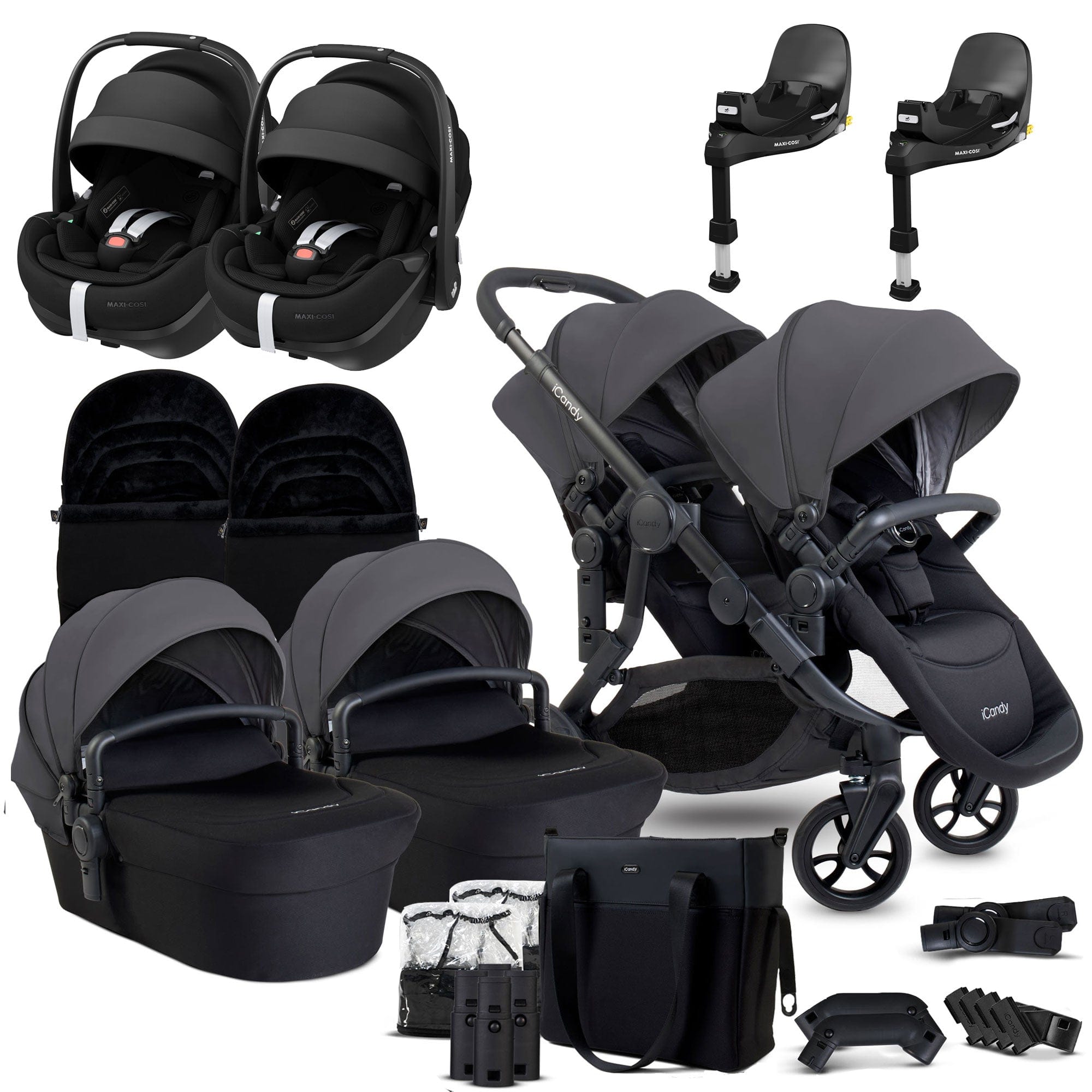 iCandy Orange 4 Twin Maxi-Cosi Travel System in Fossil Travel Systems 17016-PV2-FOS 5010334058788