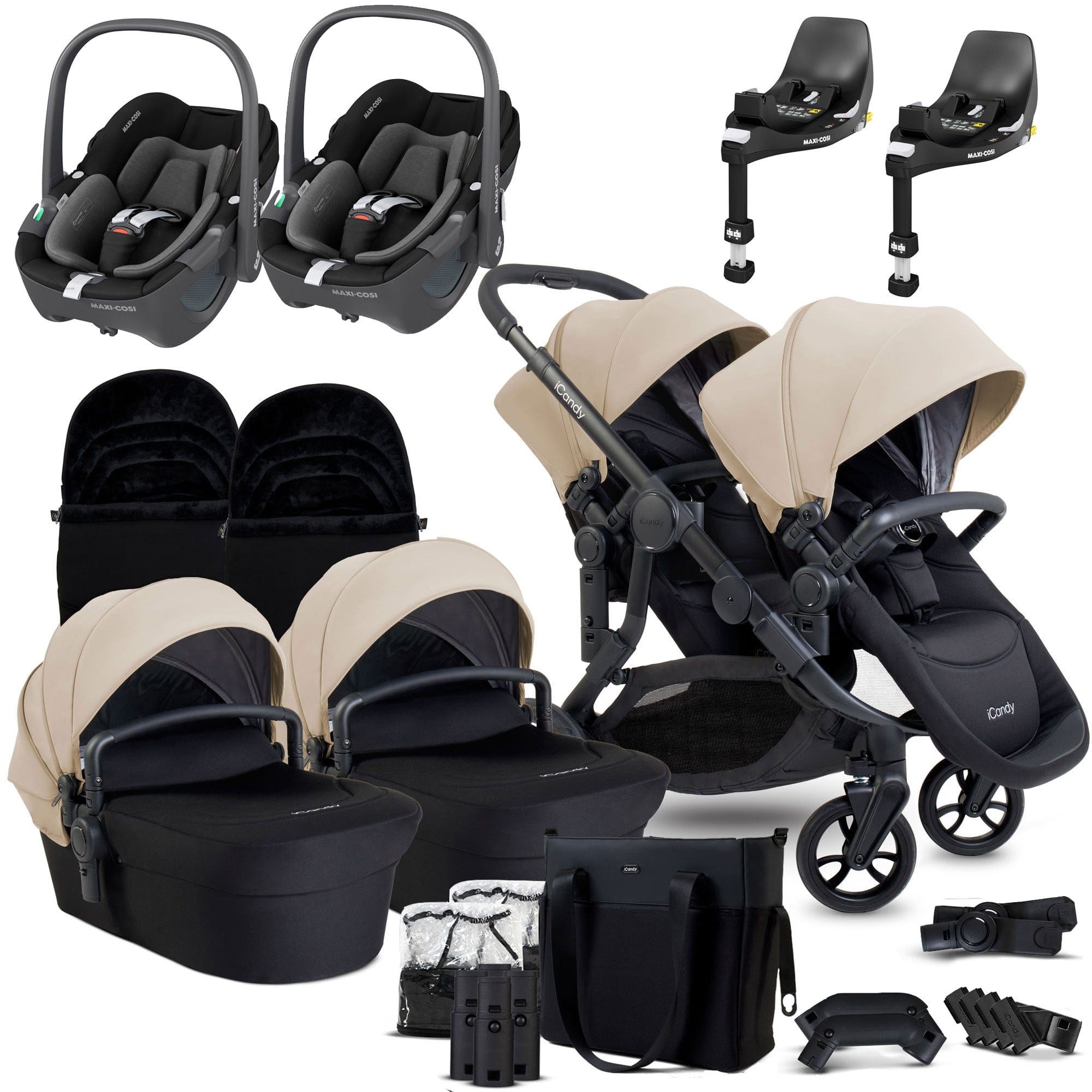 iCandy Orange 4 Twin Maxi-Cosi Travel System in Latte Travel Systems 17012-PEB-LAT 5010334058795