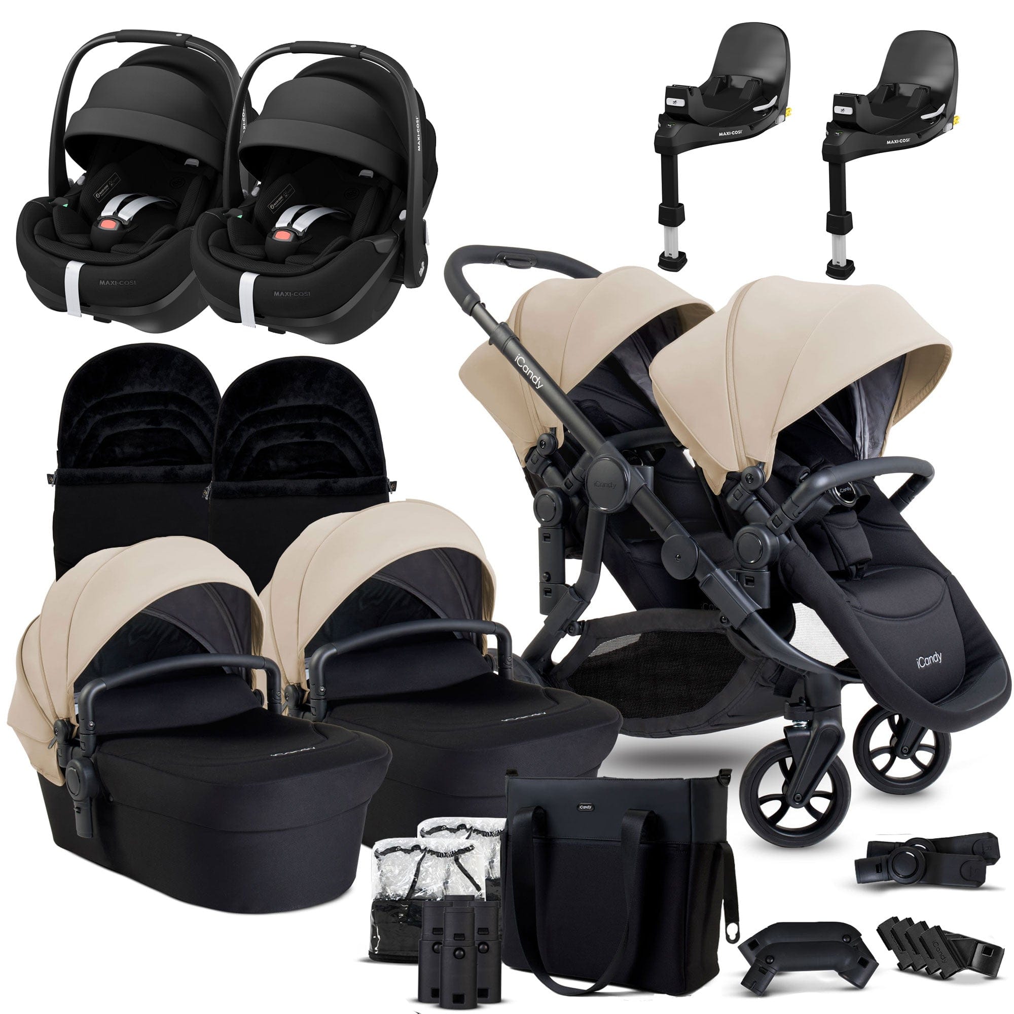 iCandy Orange 4 Twin Maxi-Cosi Travel System in Latte Travel Systems 17017-PV2-FOS 5010334058795