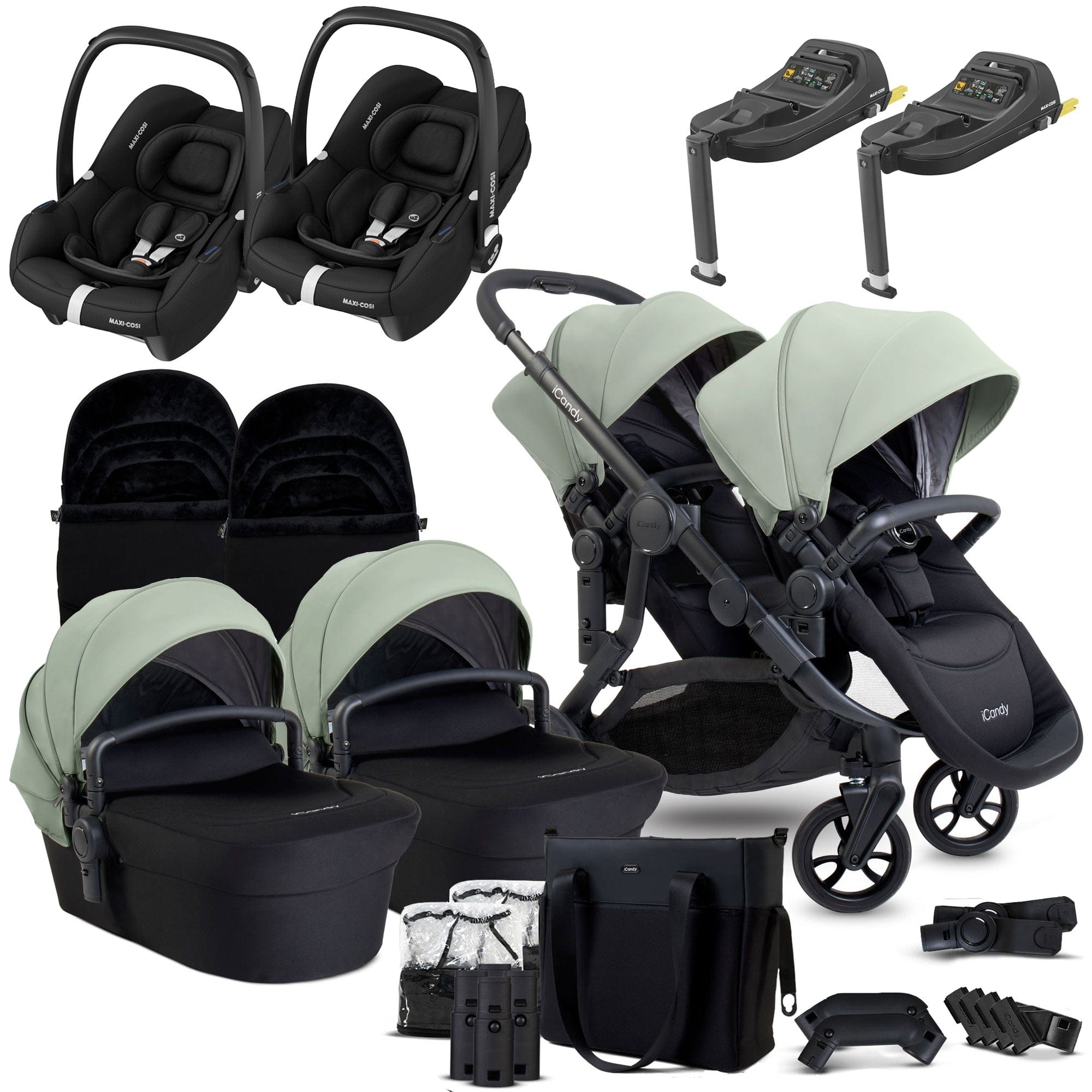 iCandy Orange 4 Twin Maxi-Cosi Travel System in Pistachio Travel Systems 17007-CAB-PIS 5010334058764