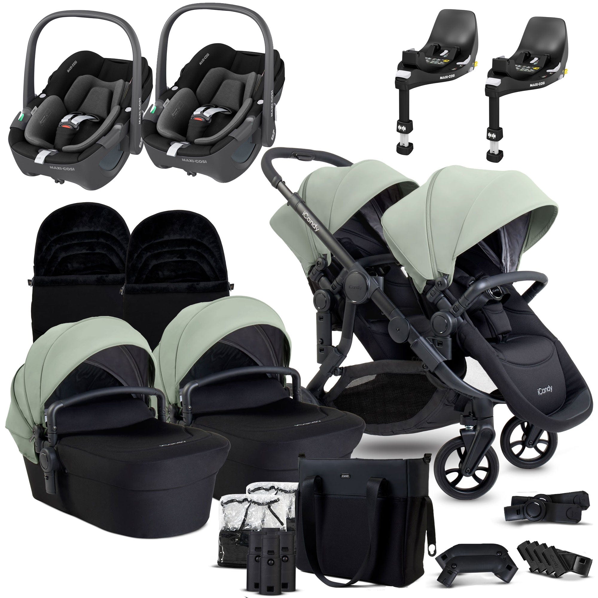 iCandy Orange 4 Twin Maxi-Cosi Travel System in Pistachio Travel Systems 17009-PEB-PIS 5010334058764