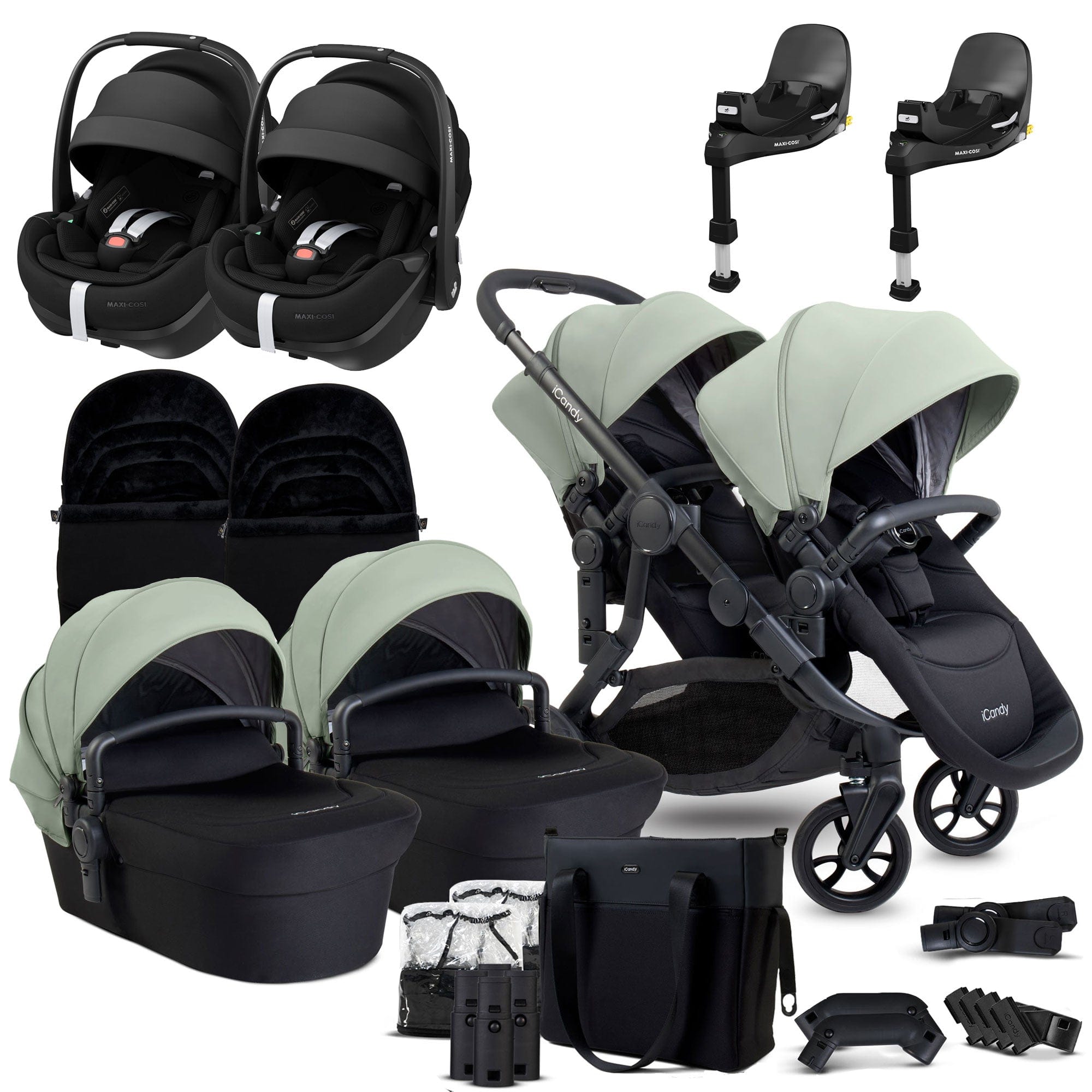 iCandy Orange 4 Twin Maxi-Cosi Travel System in Pistachio Travel Systems 17014-PV2-PIS 5010334058764