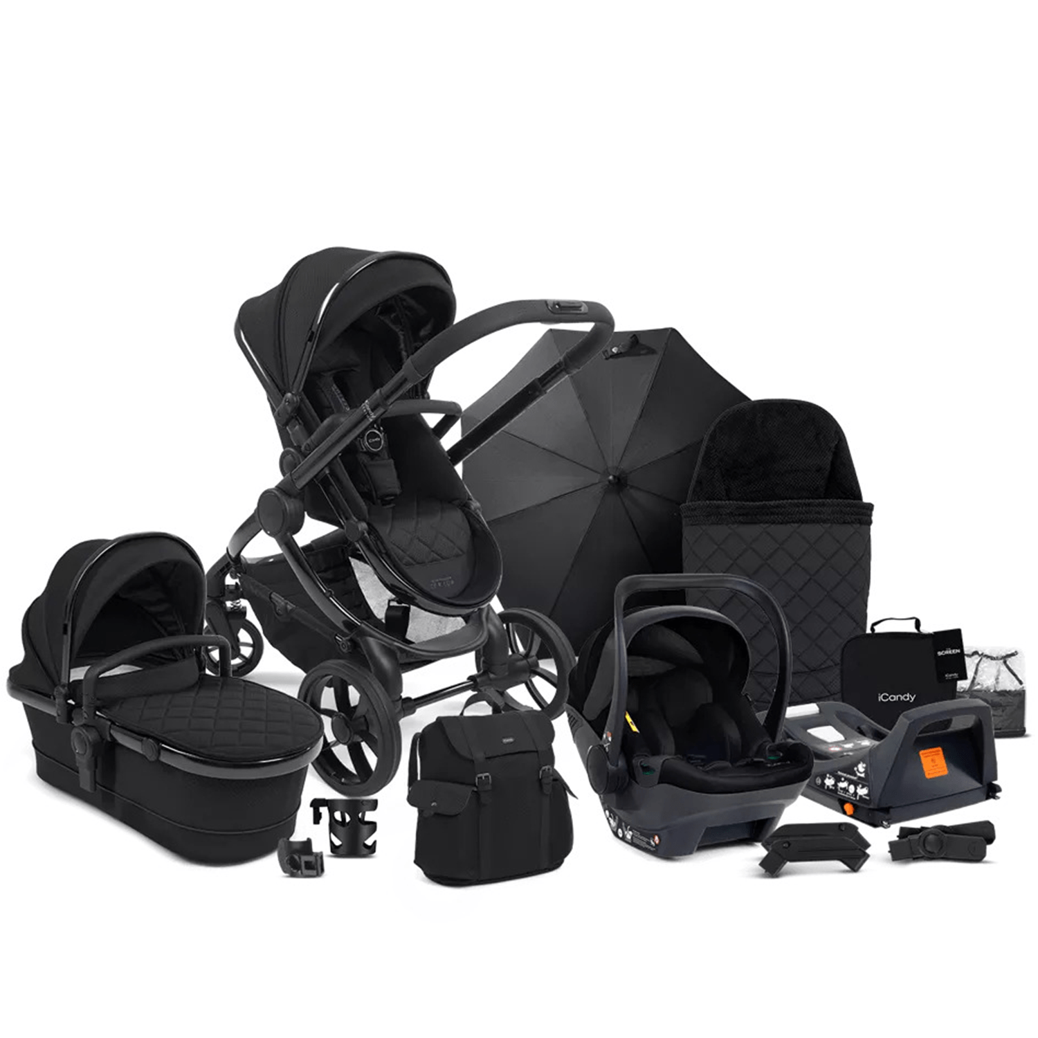 iCandy Peach 7 Cerium Complete Bundle with COCOON in Black Travel Systems IC3002 5010334058283