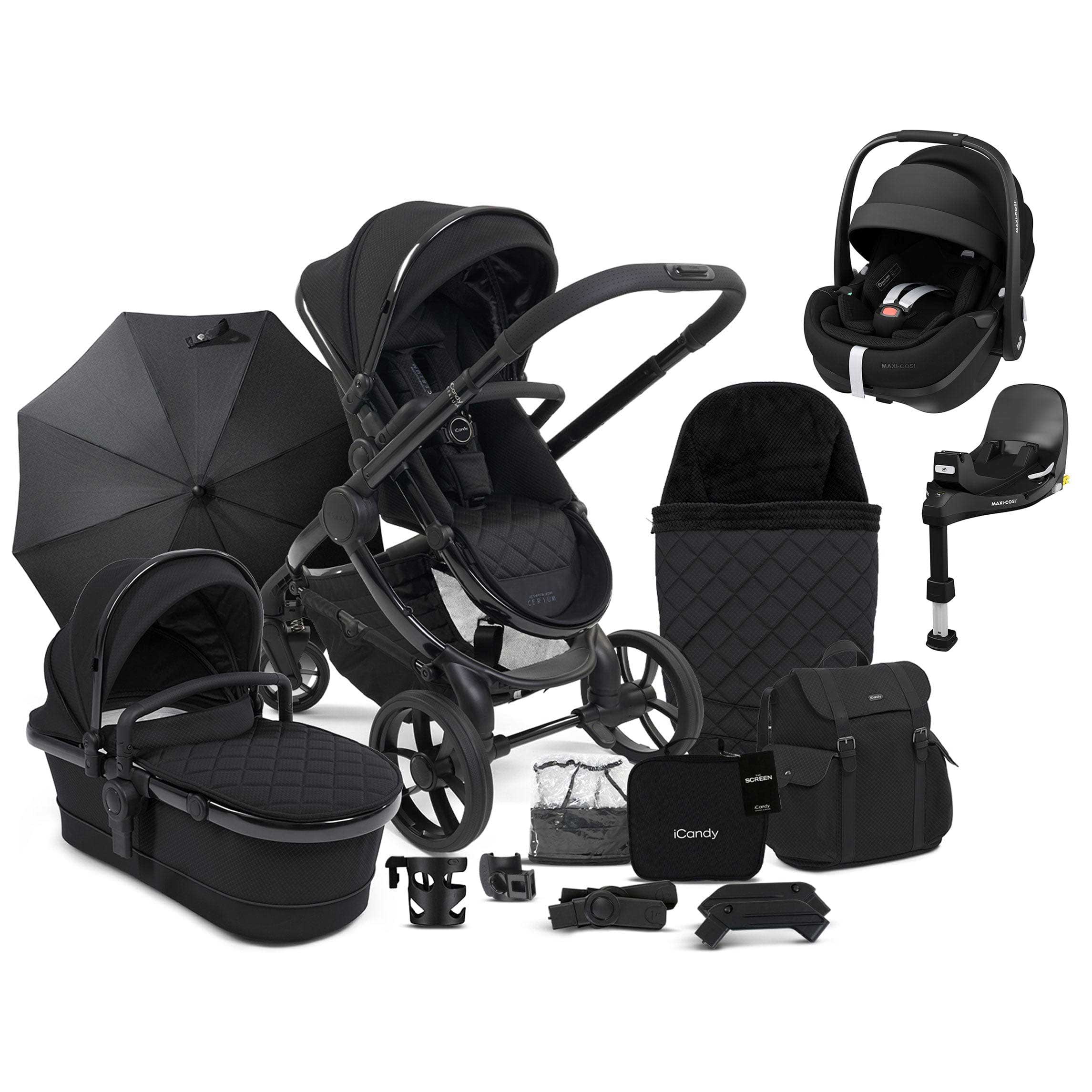 iCandy Peach 7 Cerium Complete Maxi-Cosi Bundle in Black Travel Systems 16557-CER-DY 5010334048116