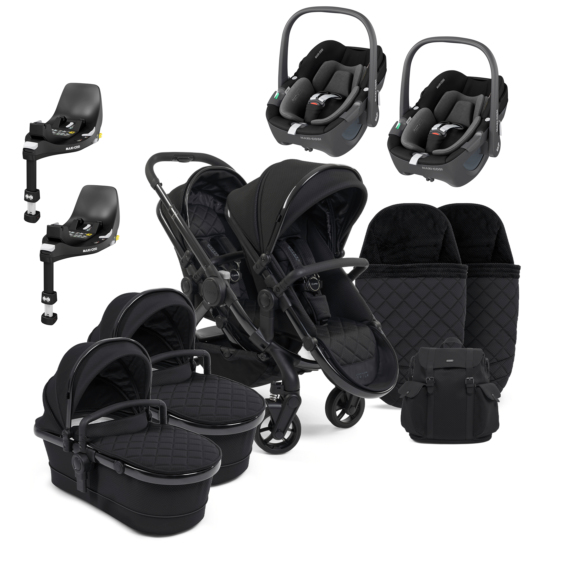 iCandy Peach 7 Cerium Twin Maxi-Cosi Combo Bundle in Black Travel Systems 16873-CER-MAX 5010334048017