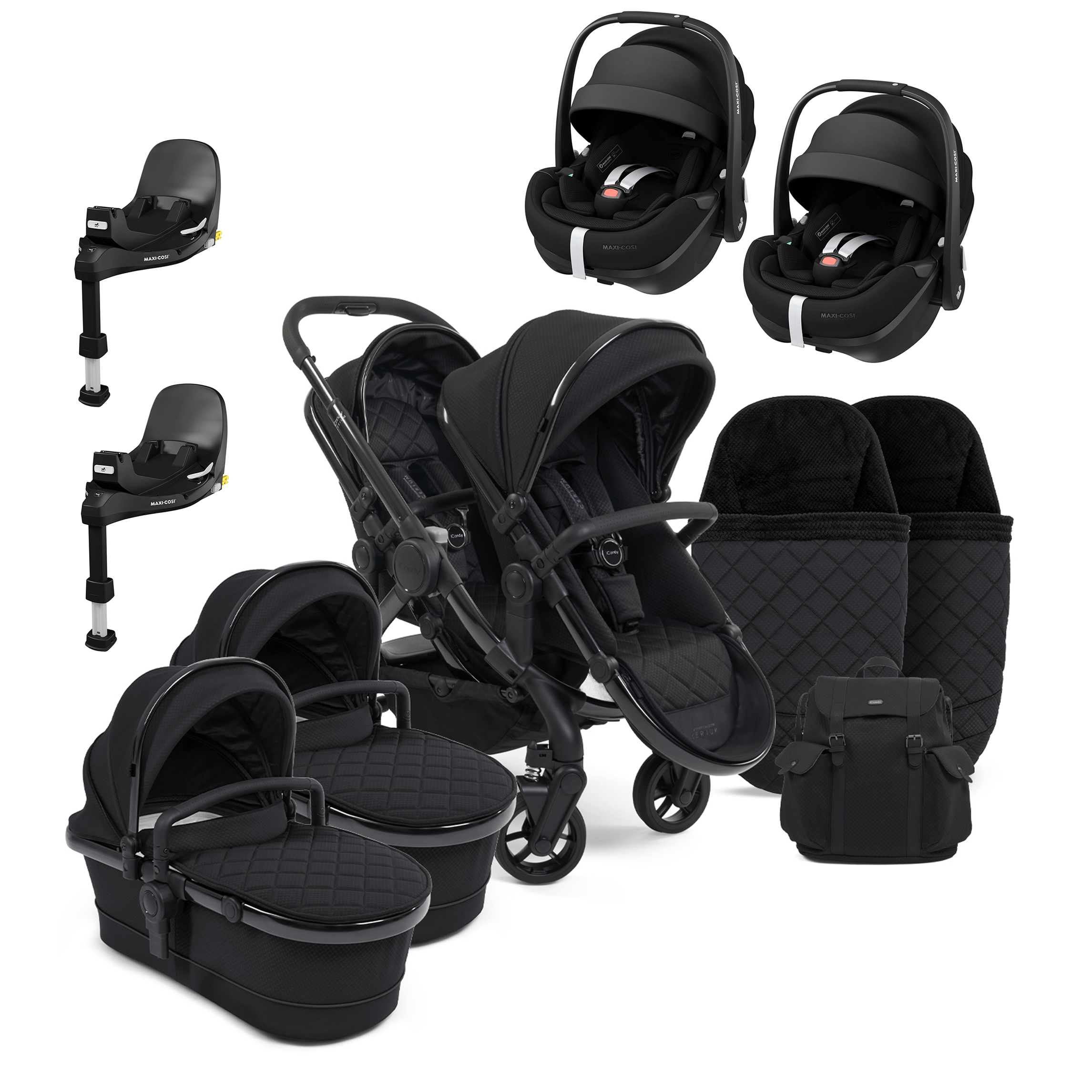 iCandy Peach 7 Cerium Twin Maxi-Cosi Combo Bundle in Black Travel Systems 16874-CER-MAX 5010334048017