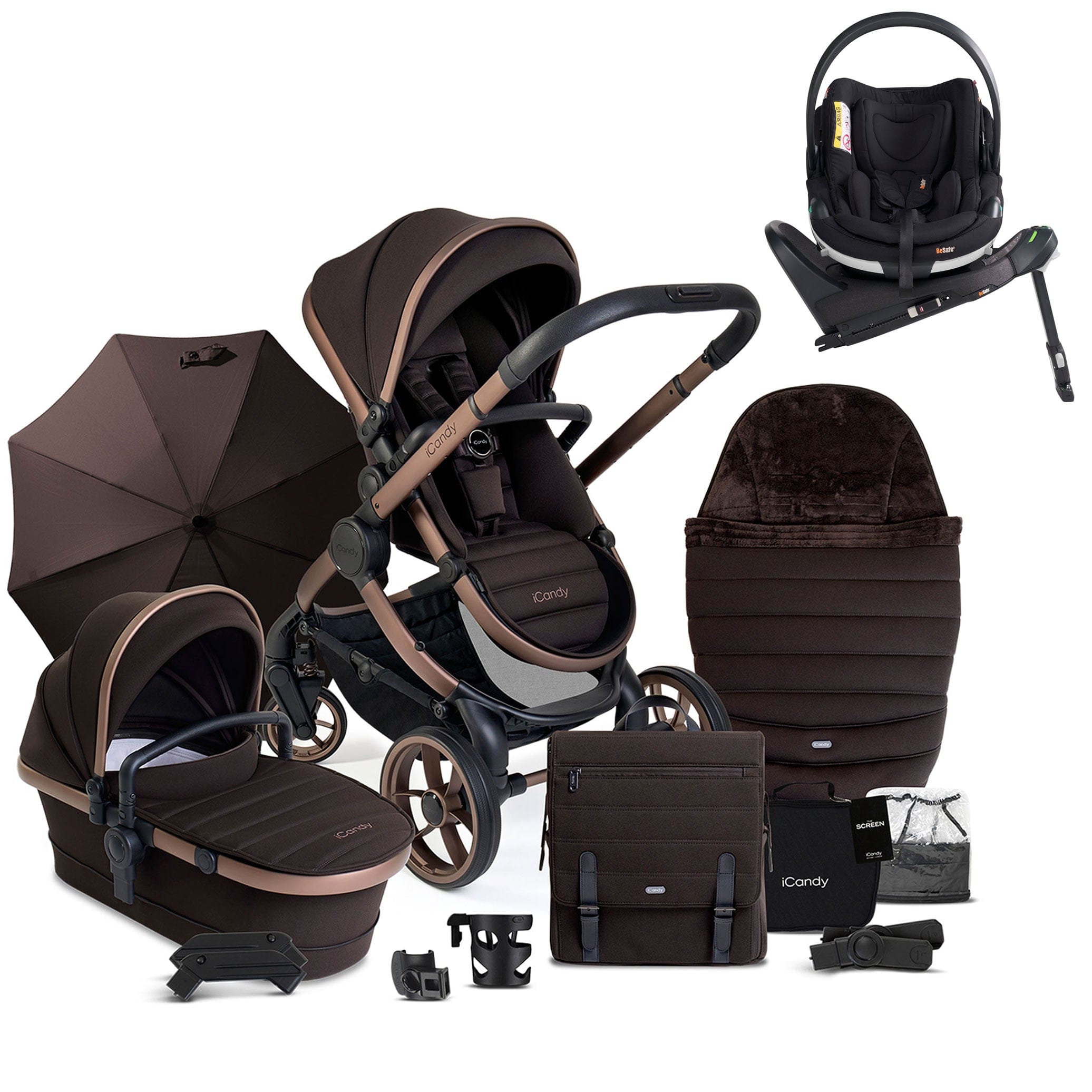 iCandy Peach 7 Complete Besafe Bundle in Pecan Travel Systems 17833-PEC 5010334059693