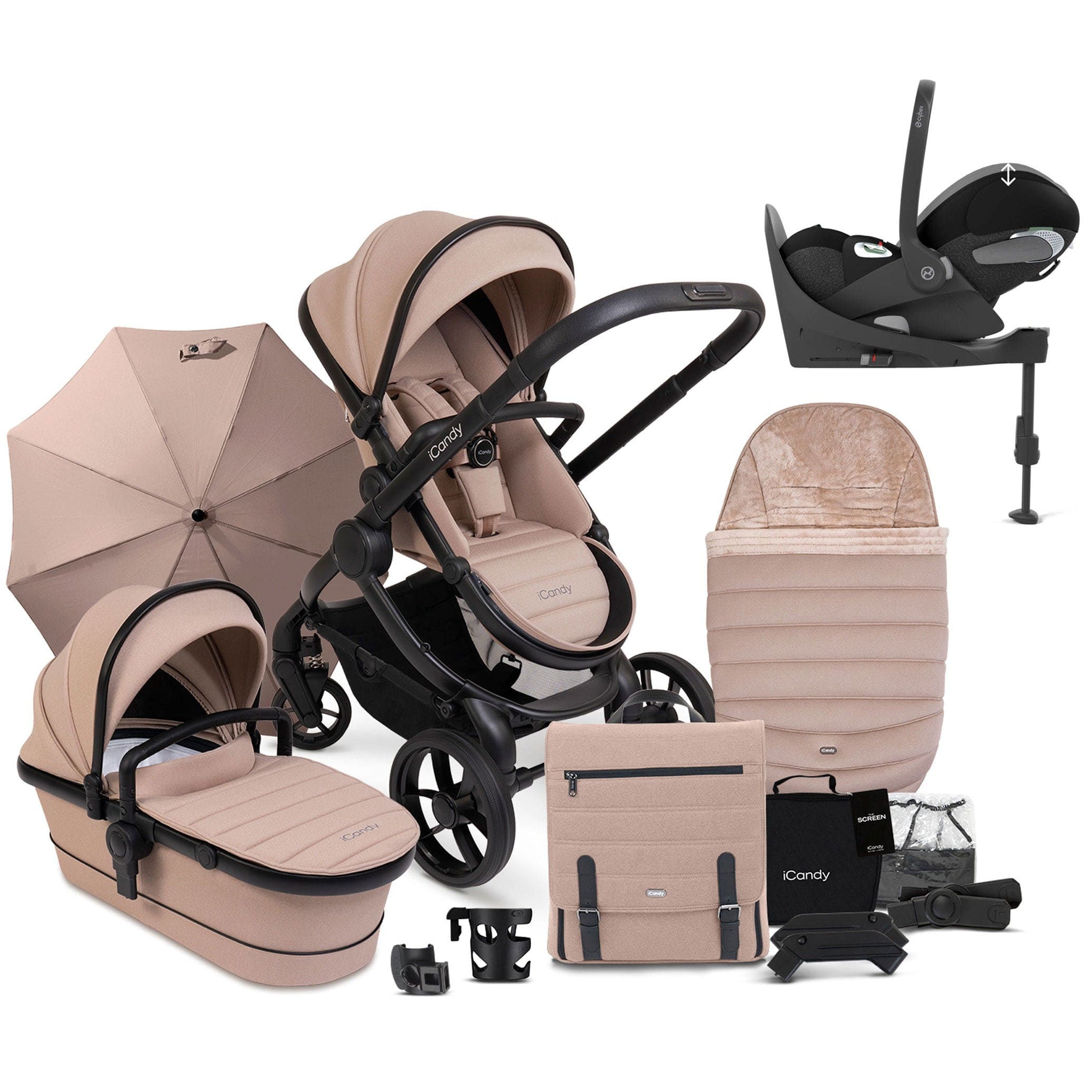 iCandy Peach 7 Complete Cybex Bundle in Cookie Travel Systems 15924-COO-2 5010334052878