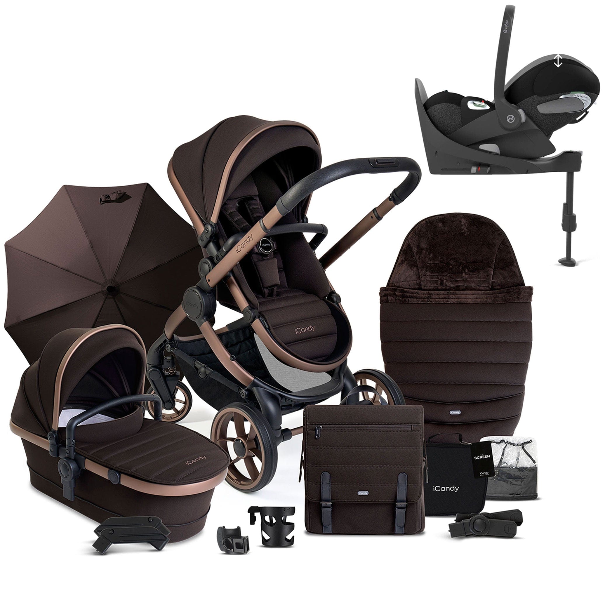 iCandy Peach 7 Complete Cybex Bundle in Pecan Travel Systems 17638-PEC-CT 5010334059730