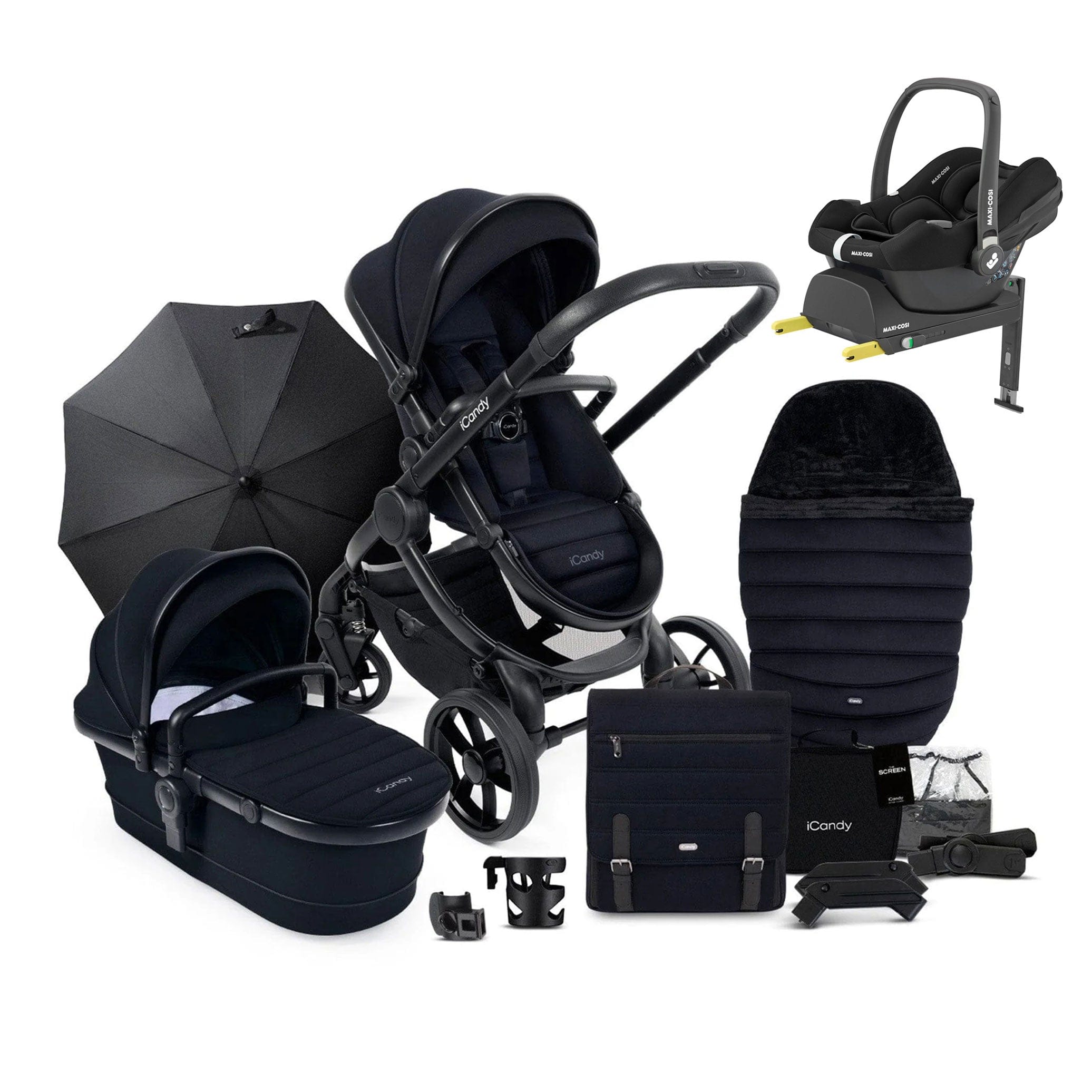 iCandy Peach 7 Complete Maxi-Cosi Bundle in Black Travel Systems 15896-BLK 5010334048093