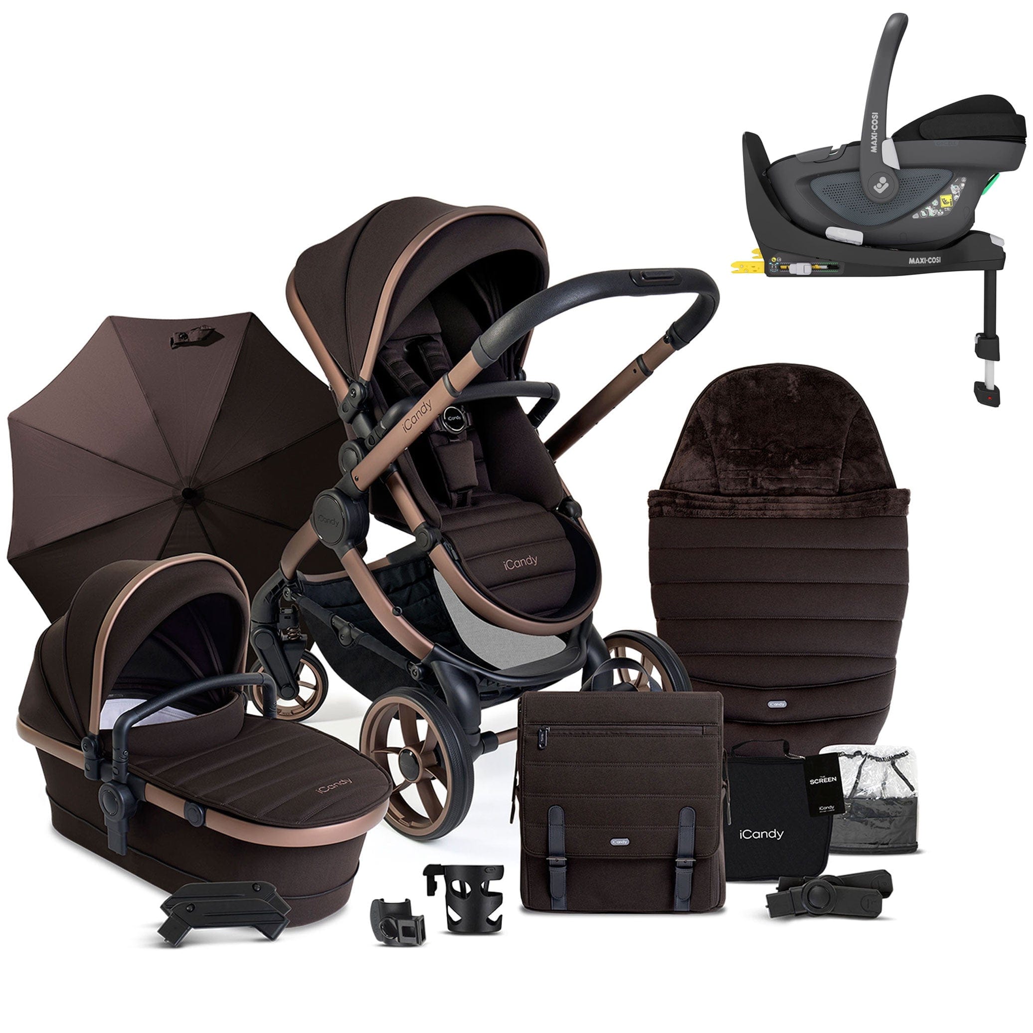 iCandy Peach 7 Complete Maxi-Cosi Bundle in Pecan Travel Systems 17640-PEC-PEB 5010334059730