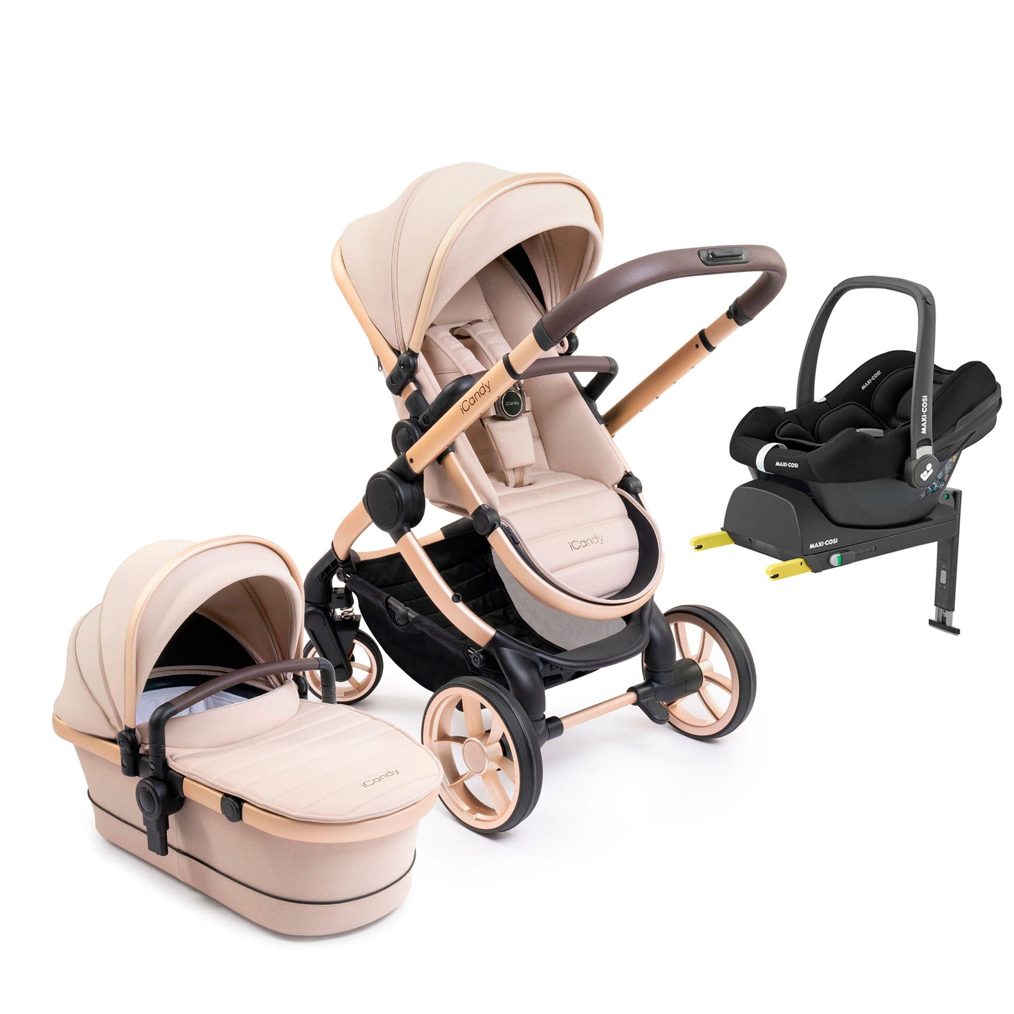 iCandy Peach 7 Maxi-Cosi Combo Set in Biscotti Travel Systems 15972-BIS 5010334052441