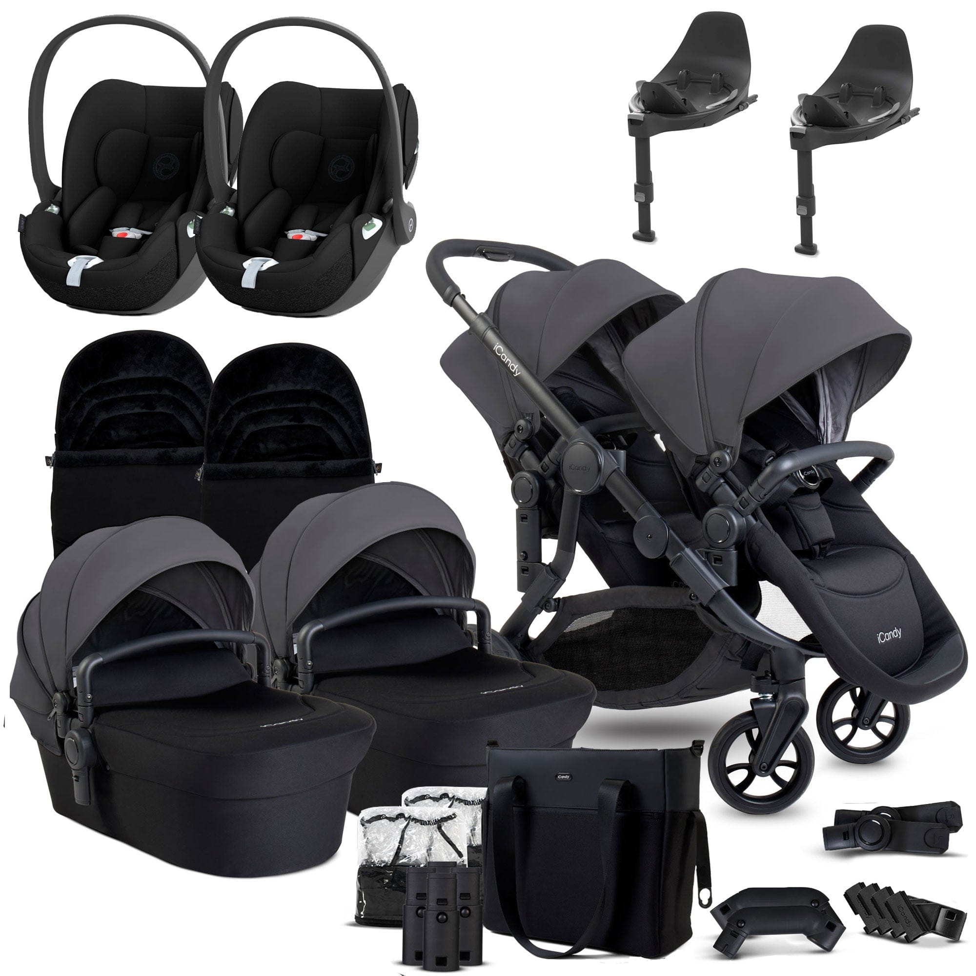 Orange 4 Twin Cybex Travel System in Fossil Travel Systems 17021-CYB-FOS 5010334058788