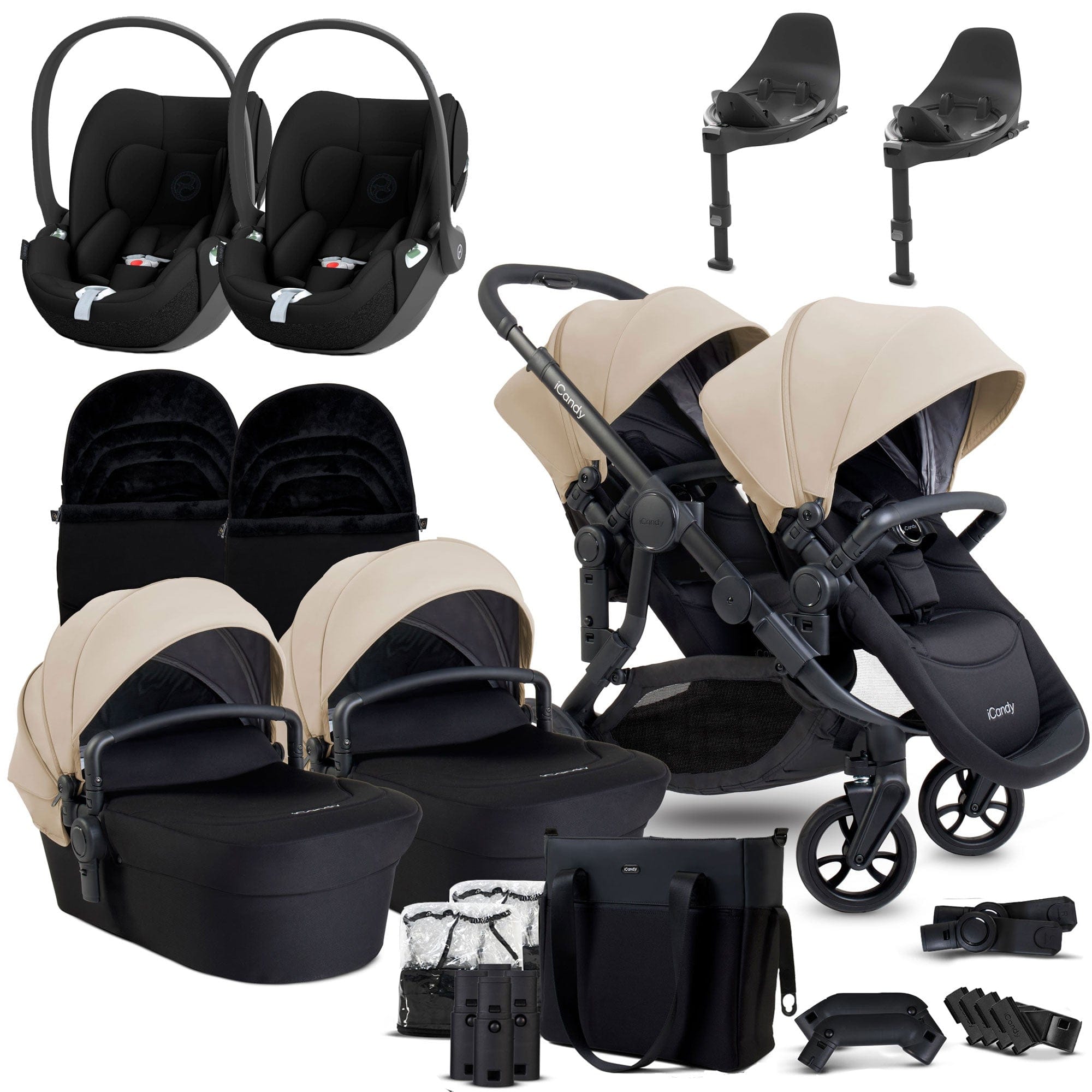 Orange 4 Twin Cybex Travel System in Latte Travel Systems 17022-CYB-LAT 5010334058795