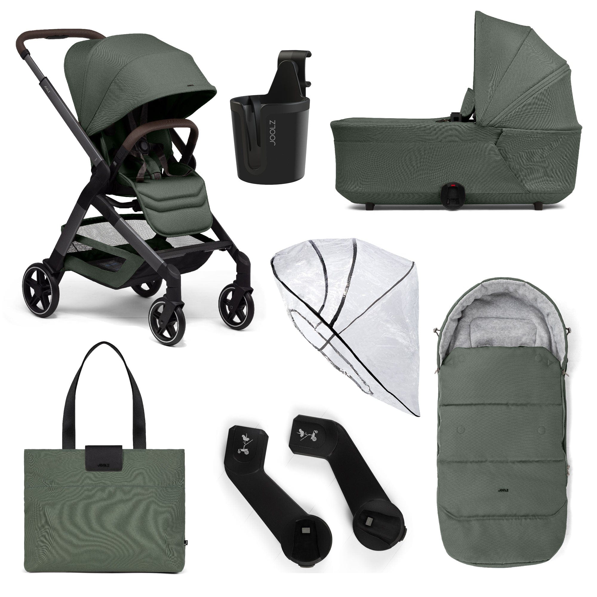 Joolz Hub2 6 Piece Pram Bundle - Forest Green Baby Prams 908301 8715688092491