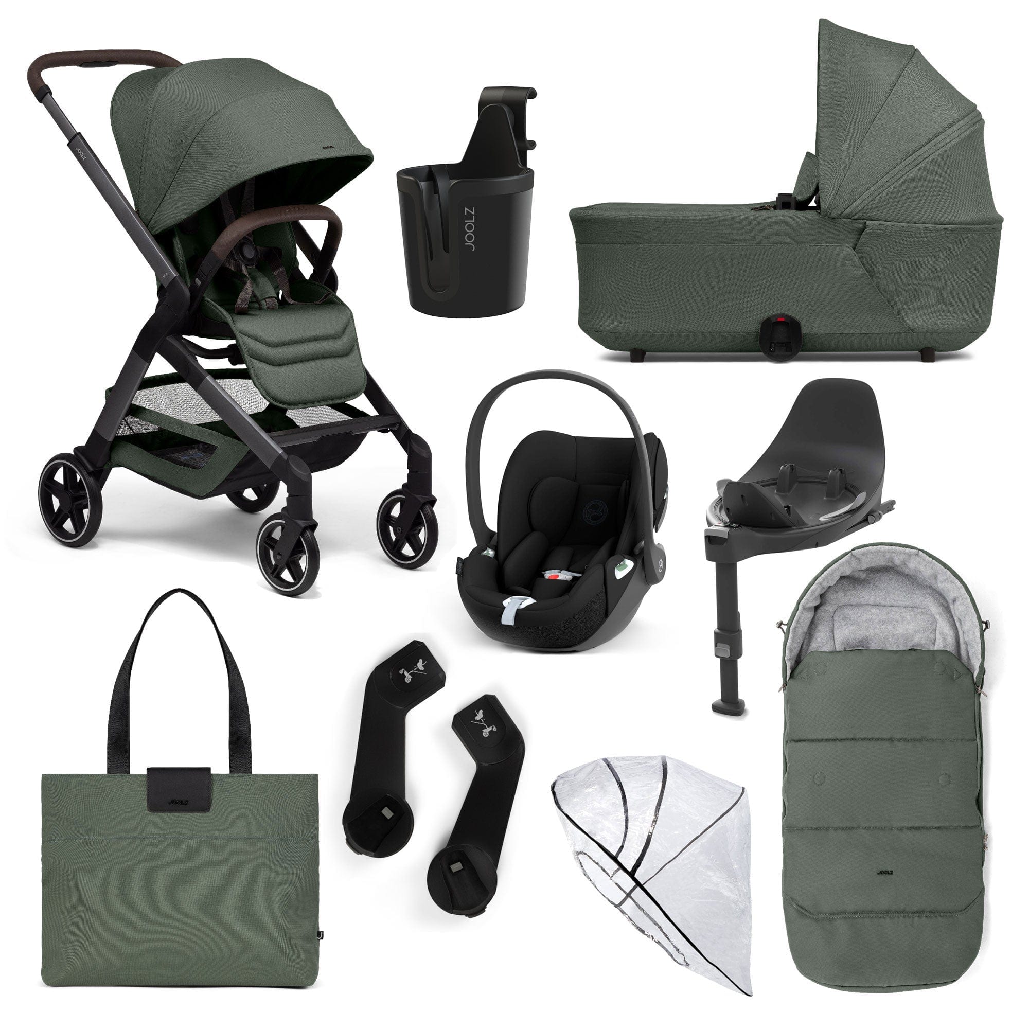 Joolz Hub2 8 Piece Cybex Pram Bundle Forest Green