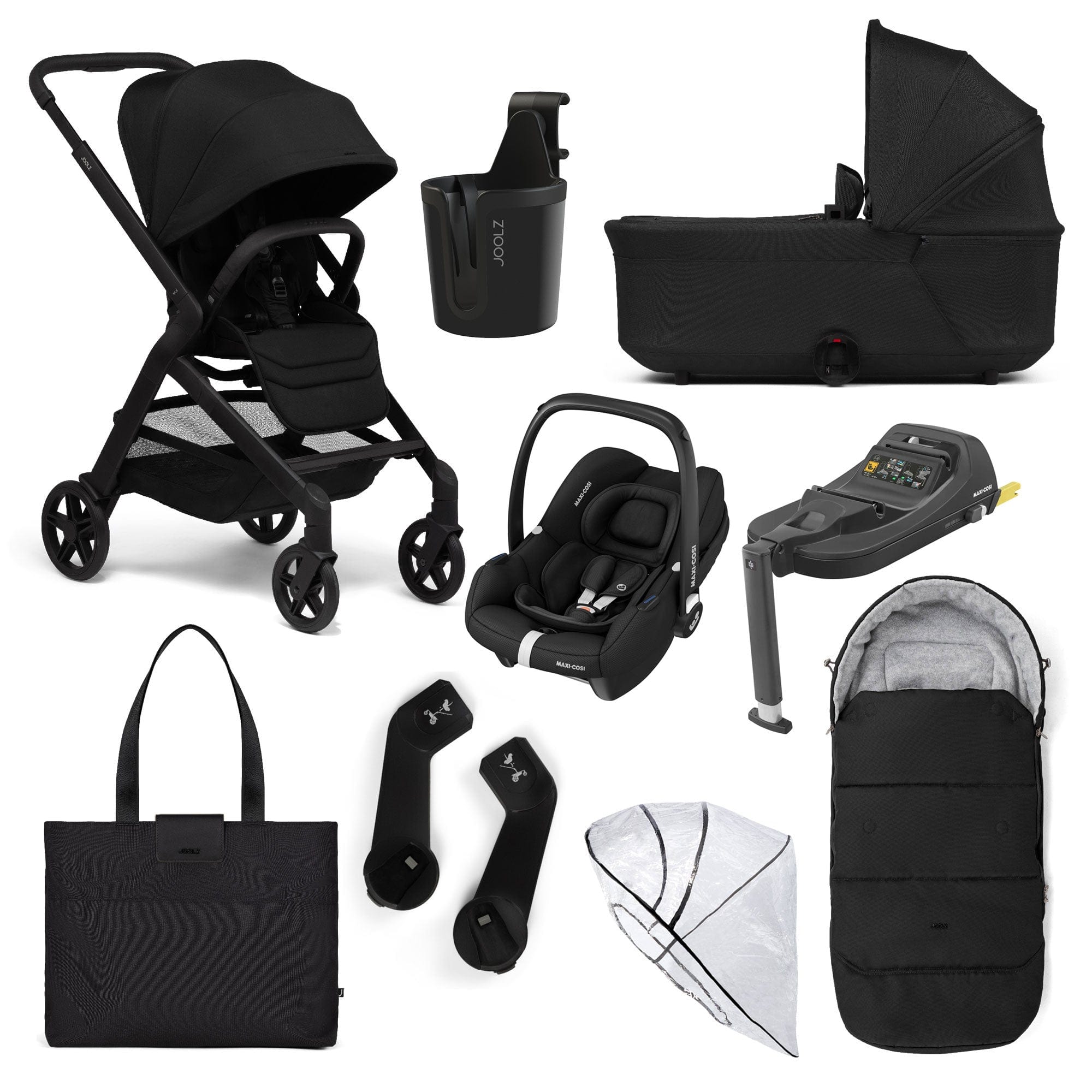 Joolz Hub2 8 Piece Maxi-Cosi Pram Bundle - Space Black Travel Systems 17066-SPBL 8715688092484