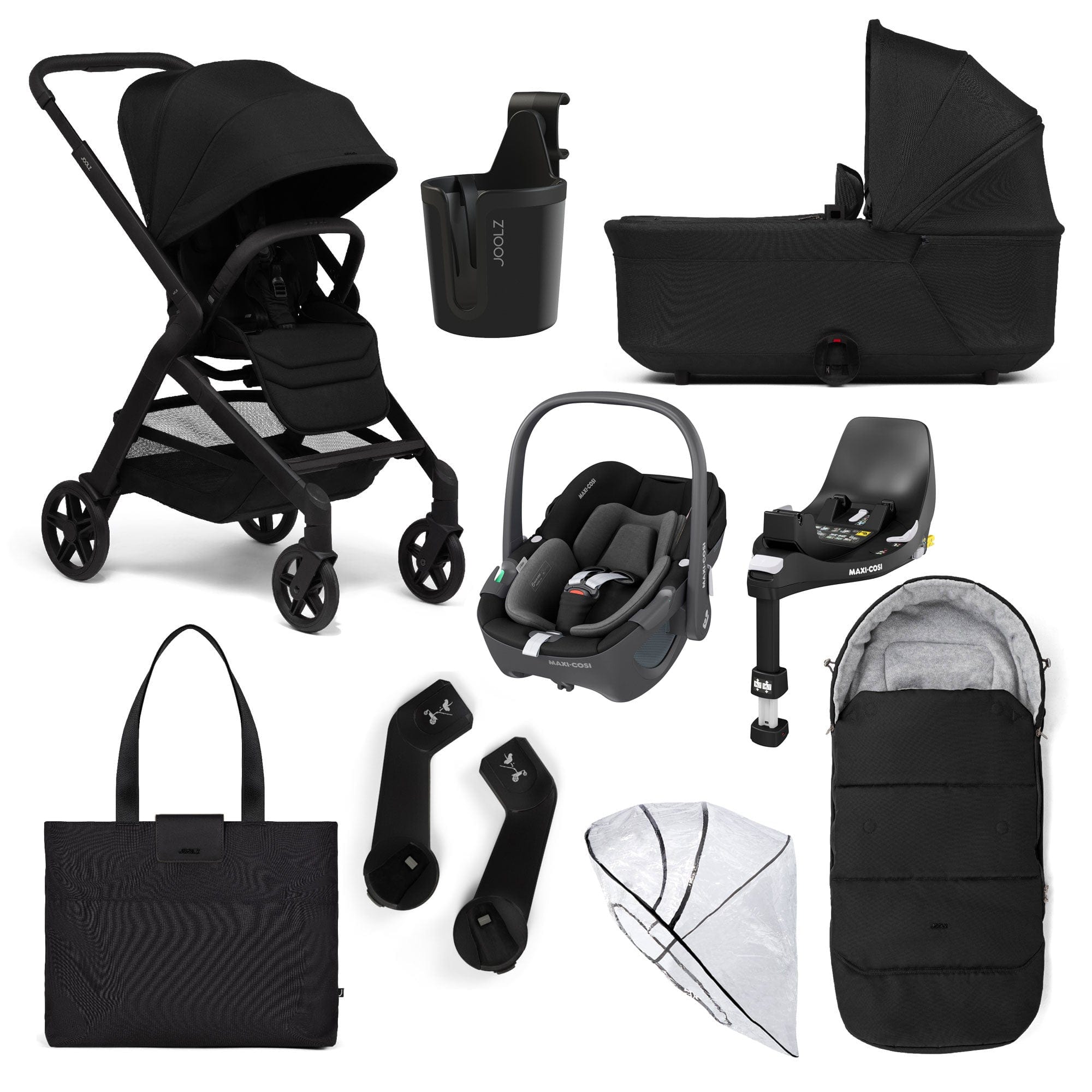 Joolz Hub2 8 Piece Maxi-Cosi Pram Bundle - Space Black Travel Systems 17069-SPBL 8715688092484