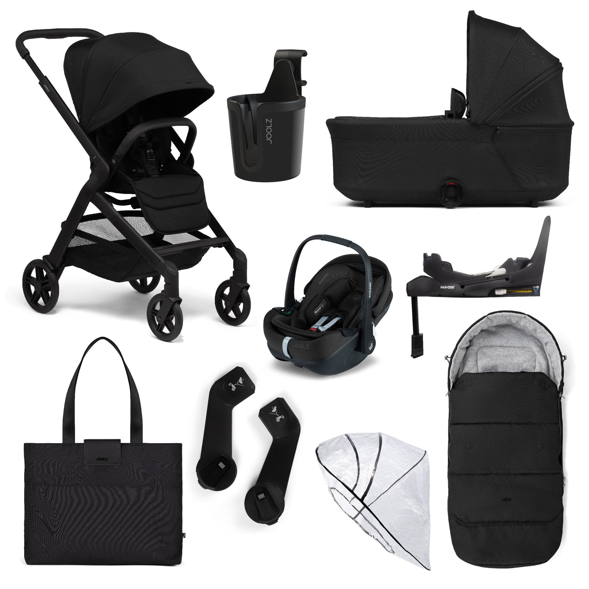 Joolz Hub2 8 Piece Maxi-Cosi Pram Bundle - Space Black Travel Systems 17074-SPBL 8715688092484