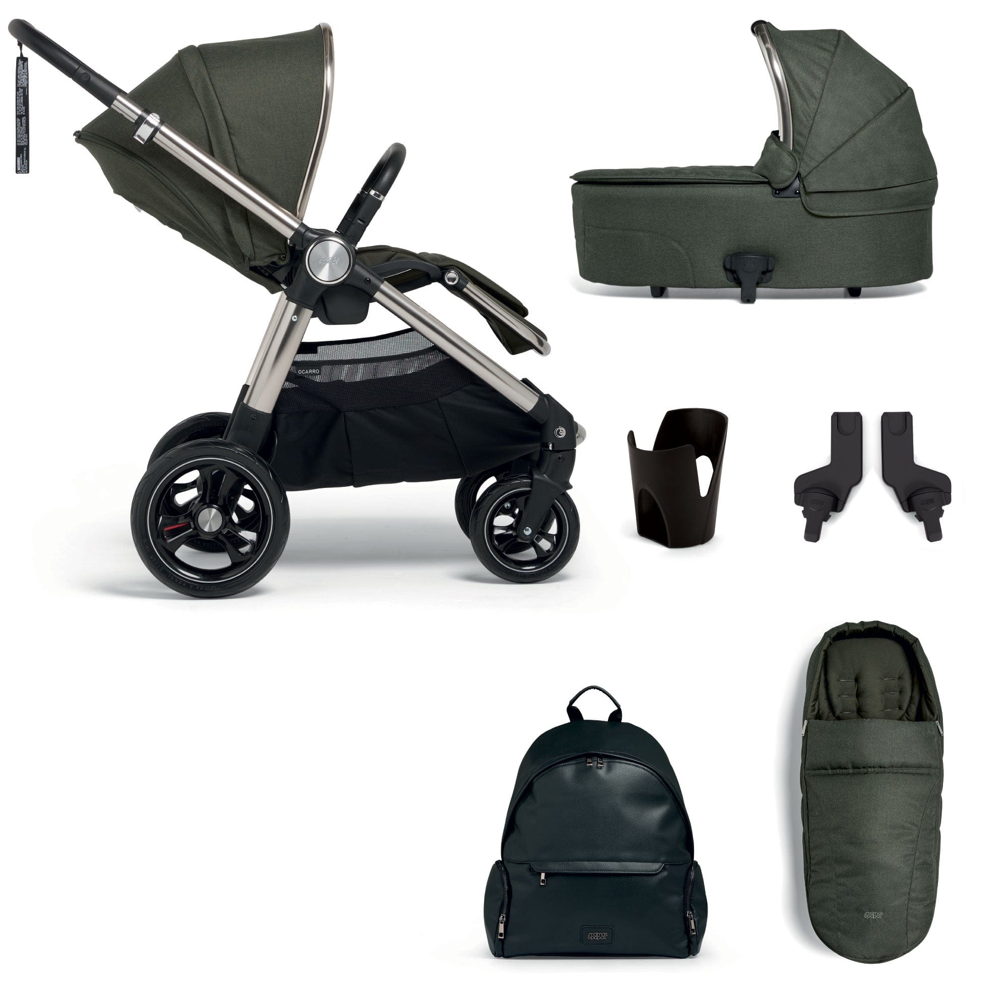 Mamas & Papas Ocarro 6-Piece Essential Bundle in Hunter Green Baby Prams 59891HG00 5063229125454