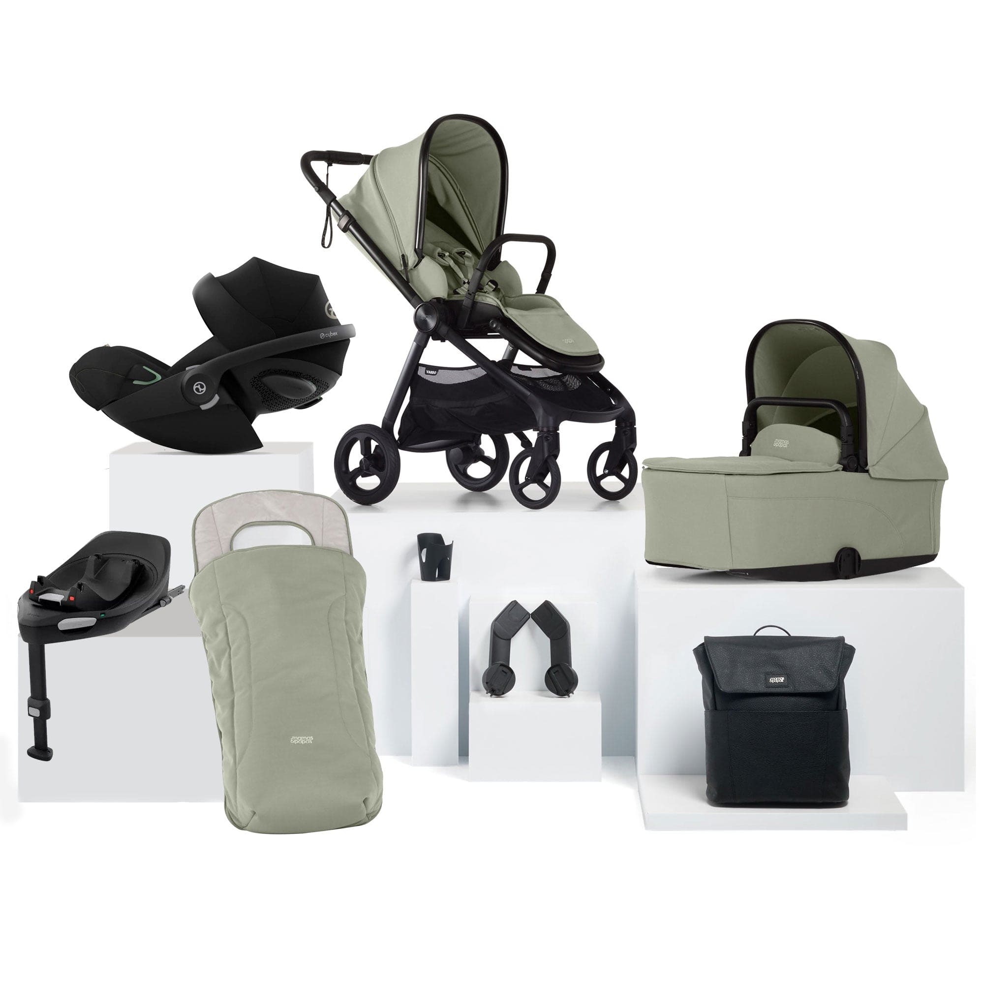 Mamas & Papas Vardo Complete Cybex Bundle in Sage Baby Prams 17416-VAR-CYB-G 5063229180224