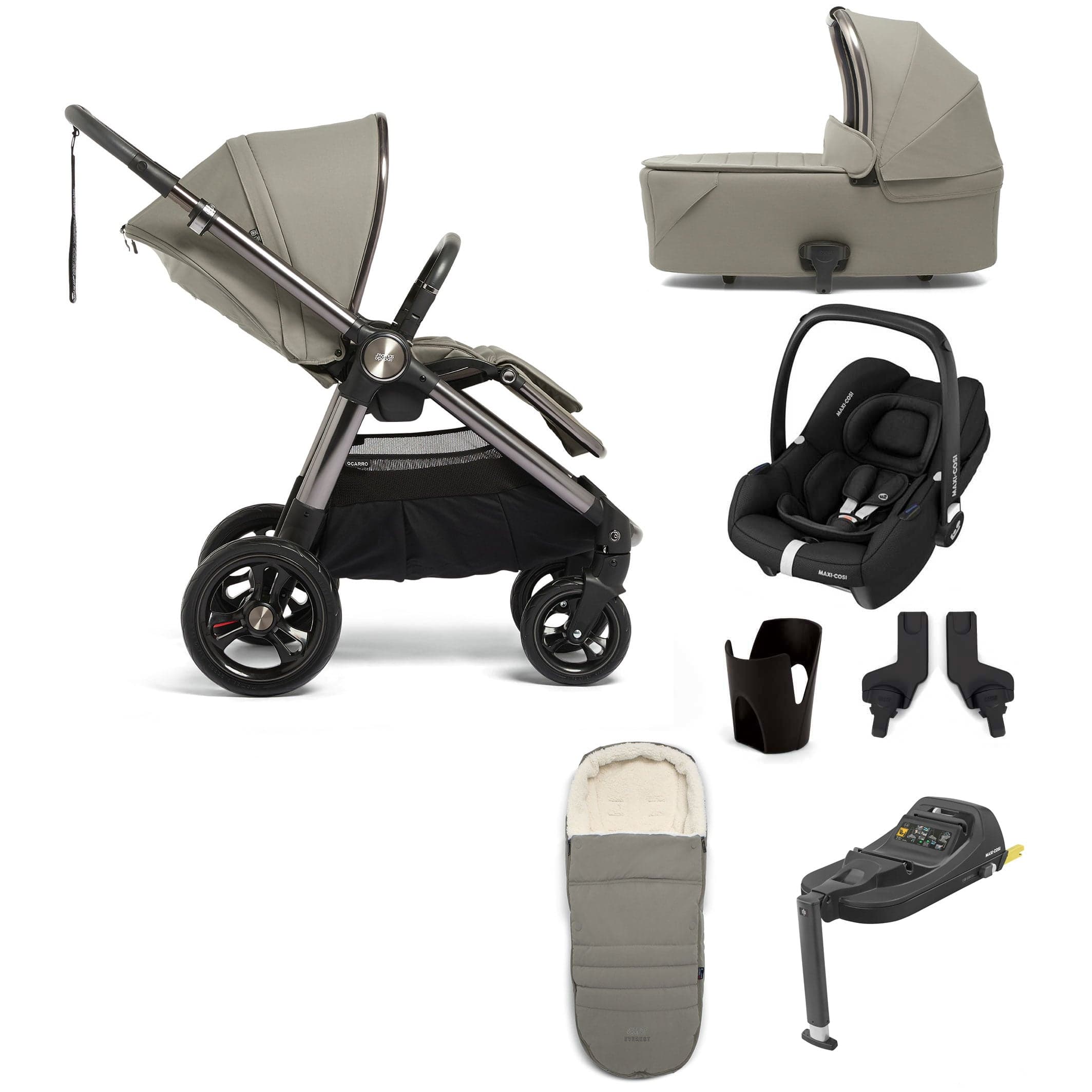 Mamas & Papas Ocarro 8-Piece Complete Cabriofix Kit in Everest Travel Systems 18681-EVE-1 5057232698487