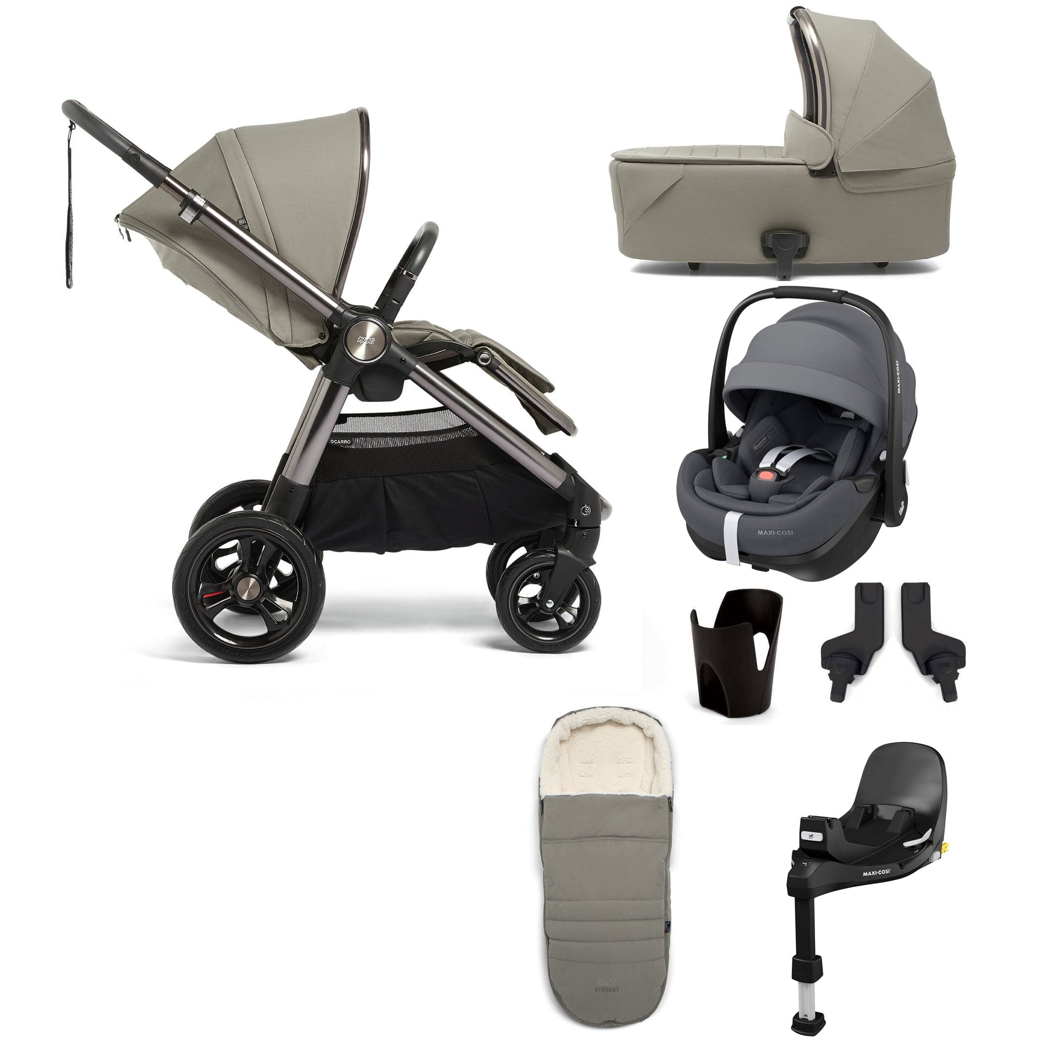 Mamas & Papas Ocarro 8-Piece Complete Pebble 360 Pro V2 Kit in Everest Travel Systems 18681-EVE-3 5057232698487