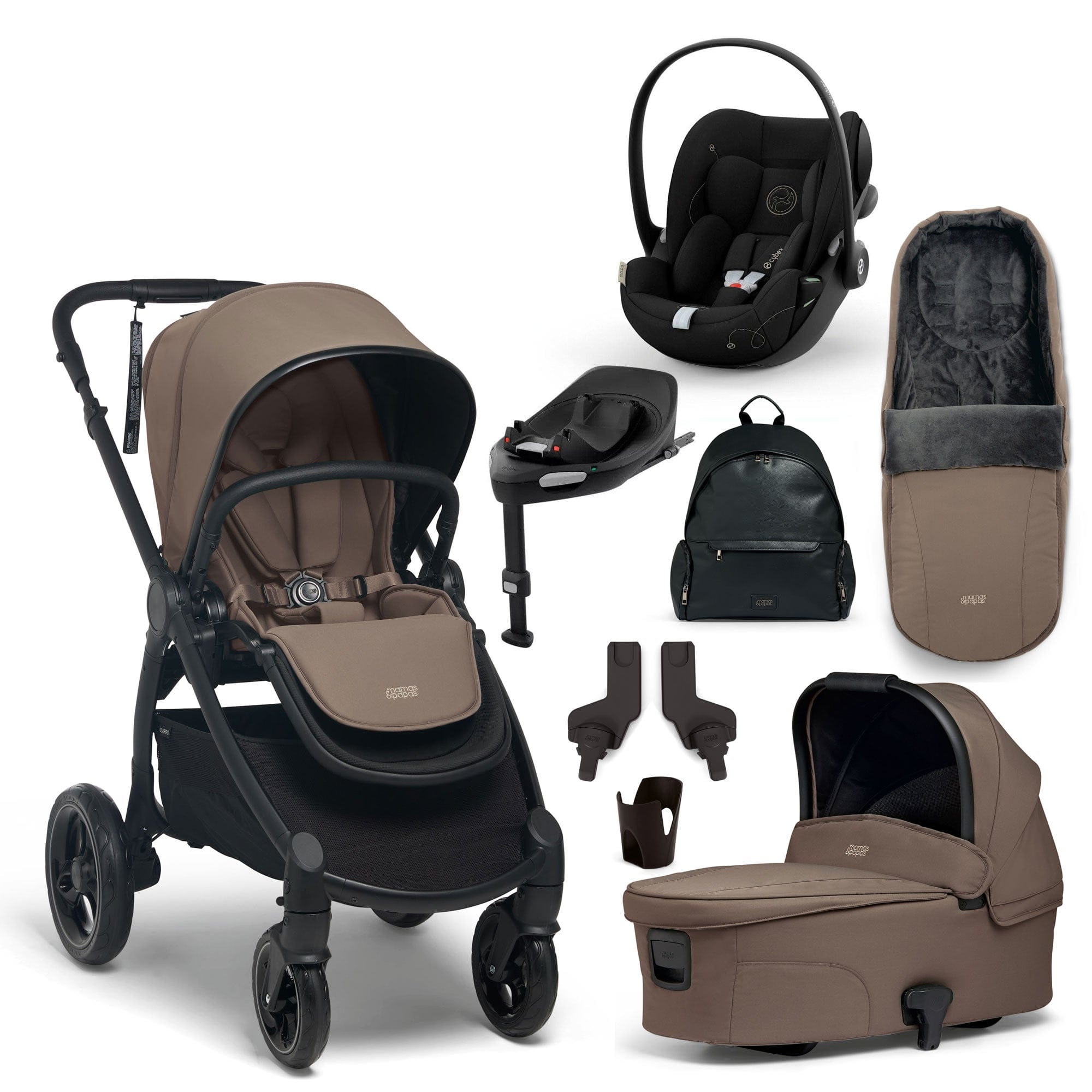 Mamas & Papas Ocarro Complete 8-Piece Cybex Bundle in Café Travel Systems 17496-CAF-CLG 5063229180088