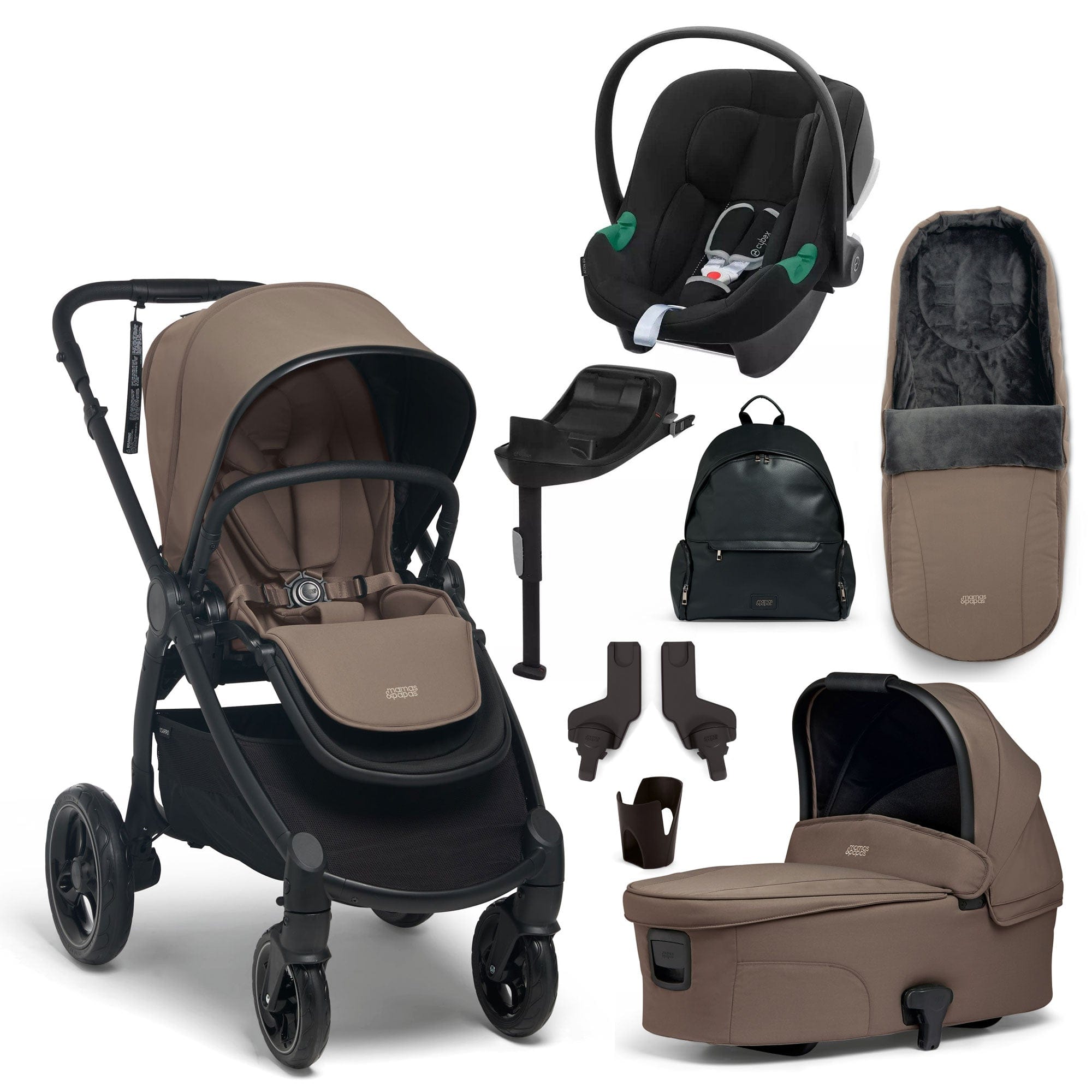 Mamas & Papas Ocarro Complete 8-Piece Cybex Bundle in Café Travel Systems 17497-CAF-ATO 5063229180088