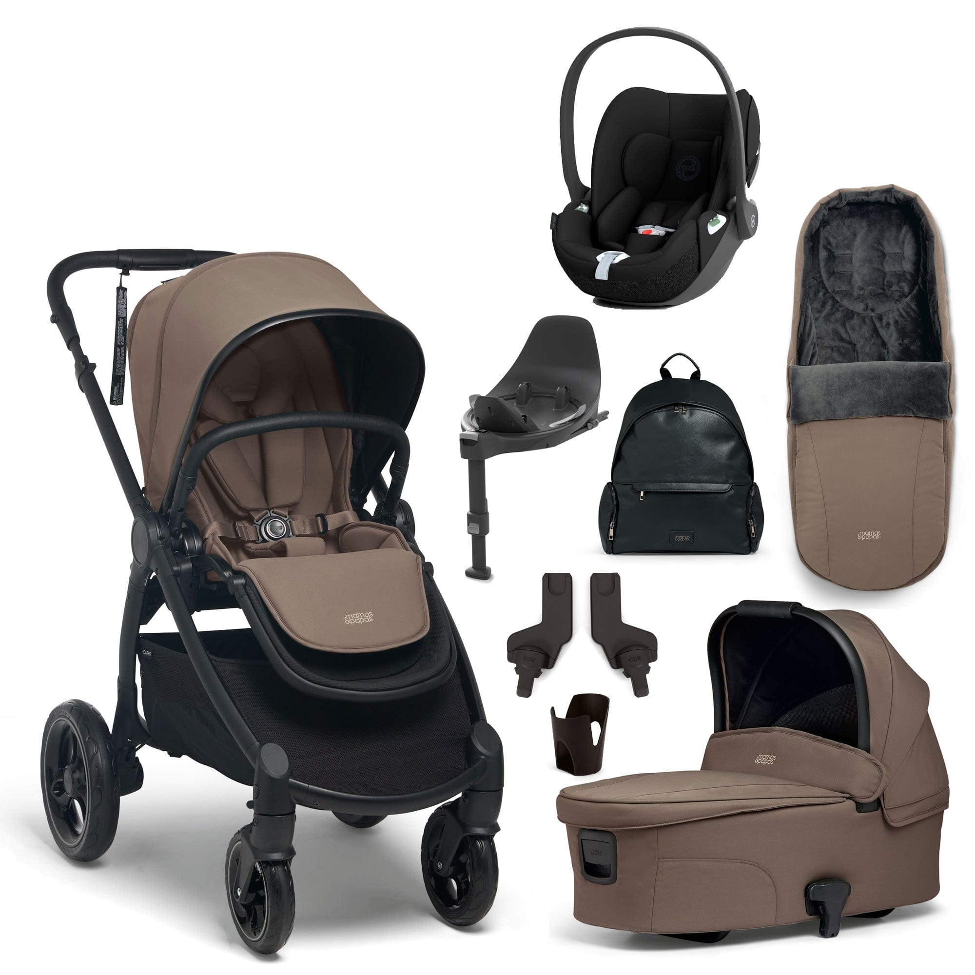 Mamas & Papas Ocarro Complete 8-Piece Cybex Bundle in Café Travel Systems 6192J0201 5063229180088