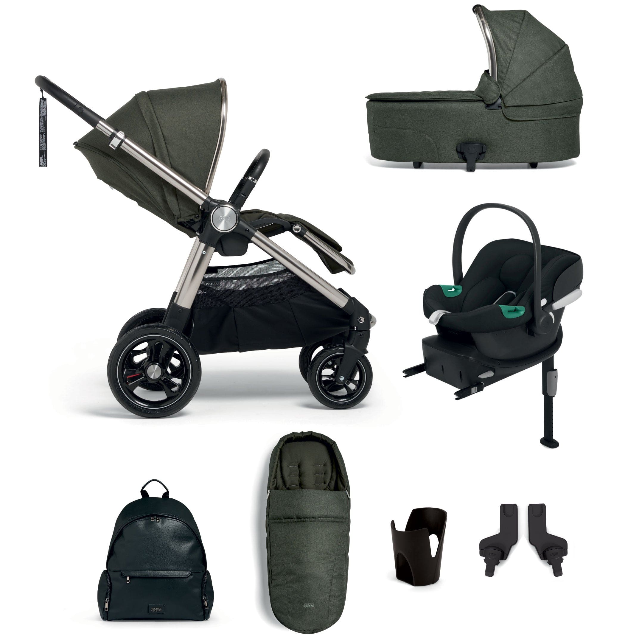 Mamas & Papas Ocarro Complete 8-Piece Cybex Bundle in Hunter Green Travel Systems 61931HG00-1 5063229125454