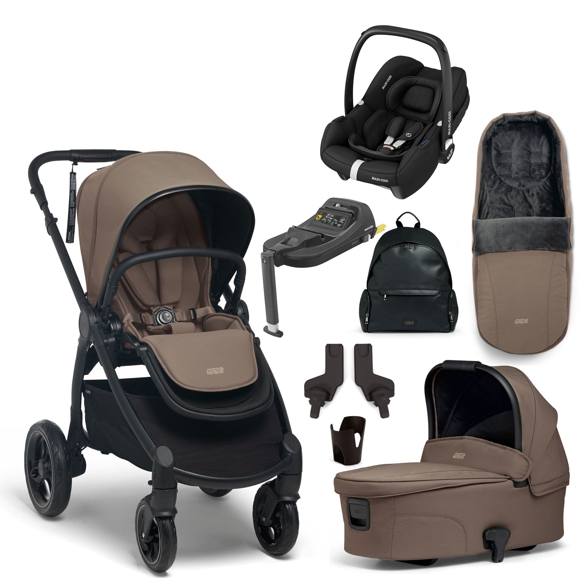 Mamas & Papas Ocarro Complete 8-Piece Maxi Cosi Bundle in Café Travel Systems 17498-CAF-CAB 5063229180088