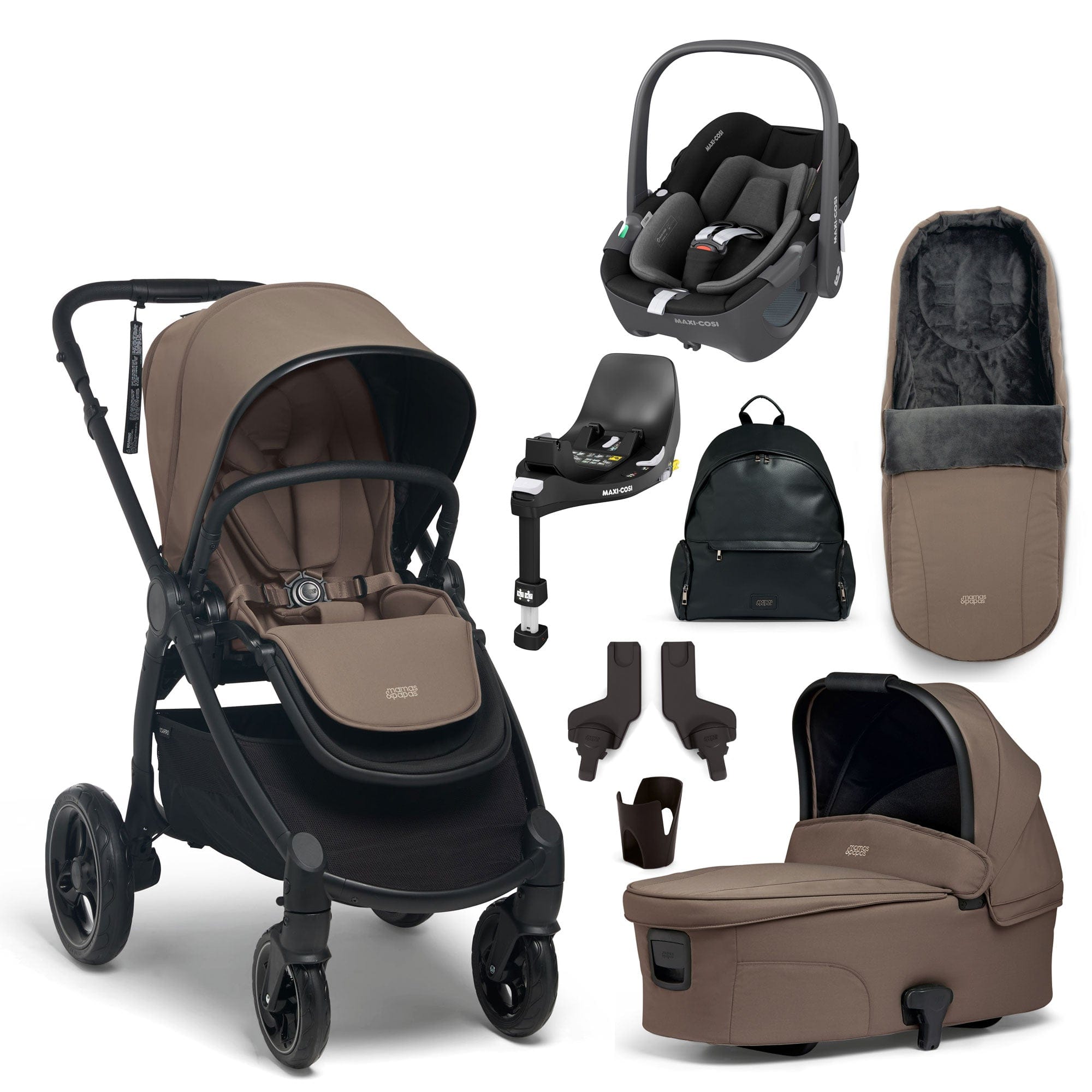 Mamas & Papas Ocarro Complete 8-Piece Maxi Cosi Bundle in Café Travel Systems 17499-CAF-P360 5063229180088