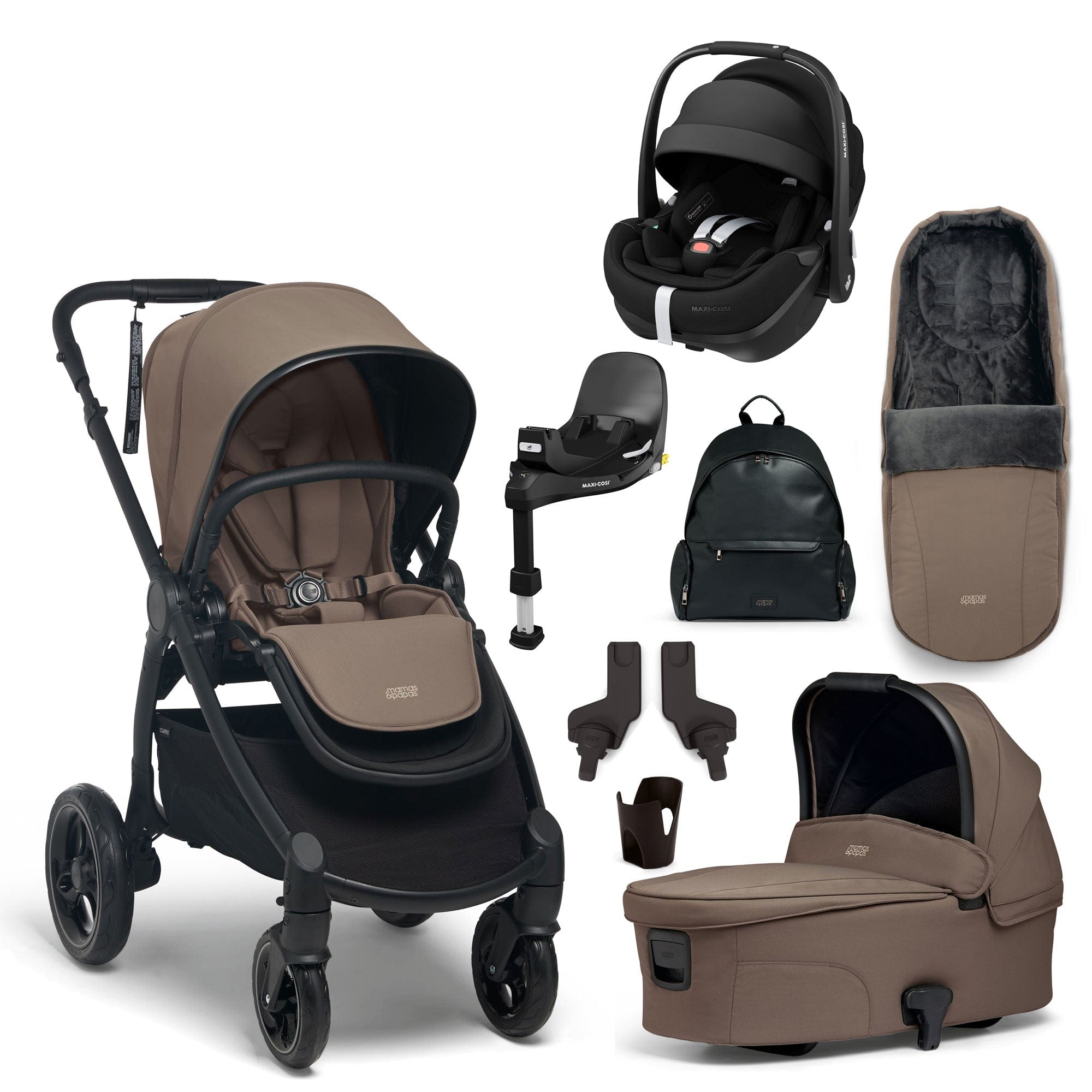 Mamas & Papas Ocarro Complete 8-Piece Maxi Cosi Bundle in Café Travel Systems 17500-CAF-PV2 5063229180088