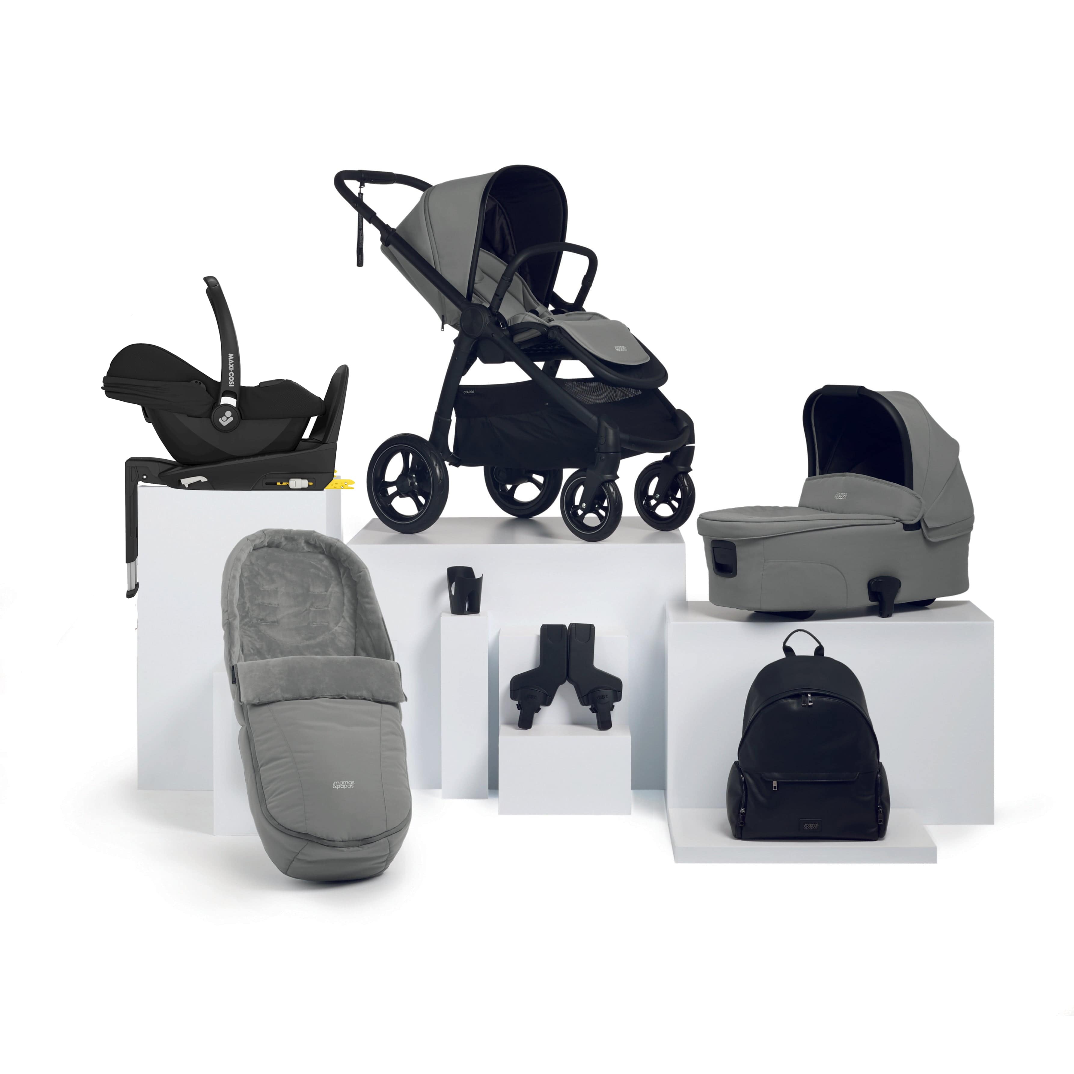 Mamas & Papas Ocarro Complete 8-Piece Maxi Cosi Bundle in Flint Grey Travel Systems 14917-FLI 5063229108433