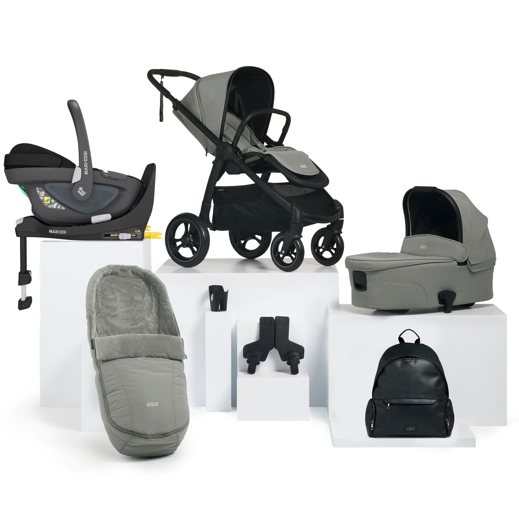 Mamas & Papas Ocarro Complete 8-Piece Maxi Cosi Bundle in Flint Grey Travel Systems 14918-FLI 5063229108433