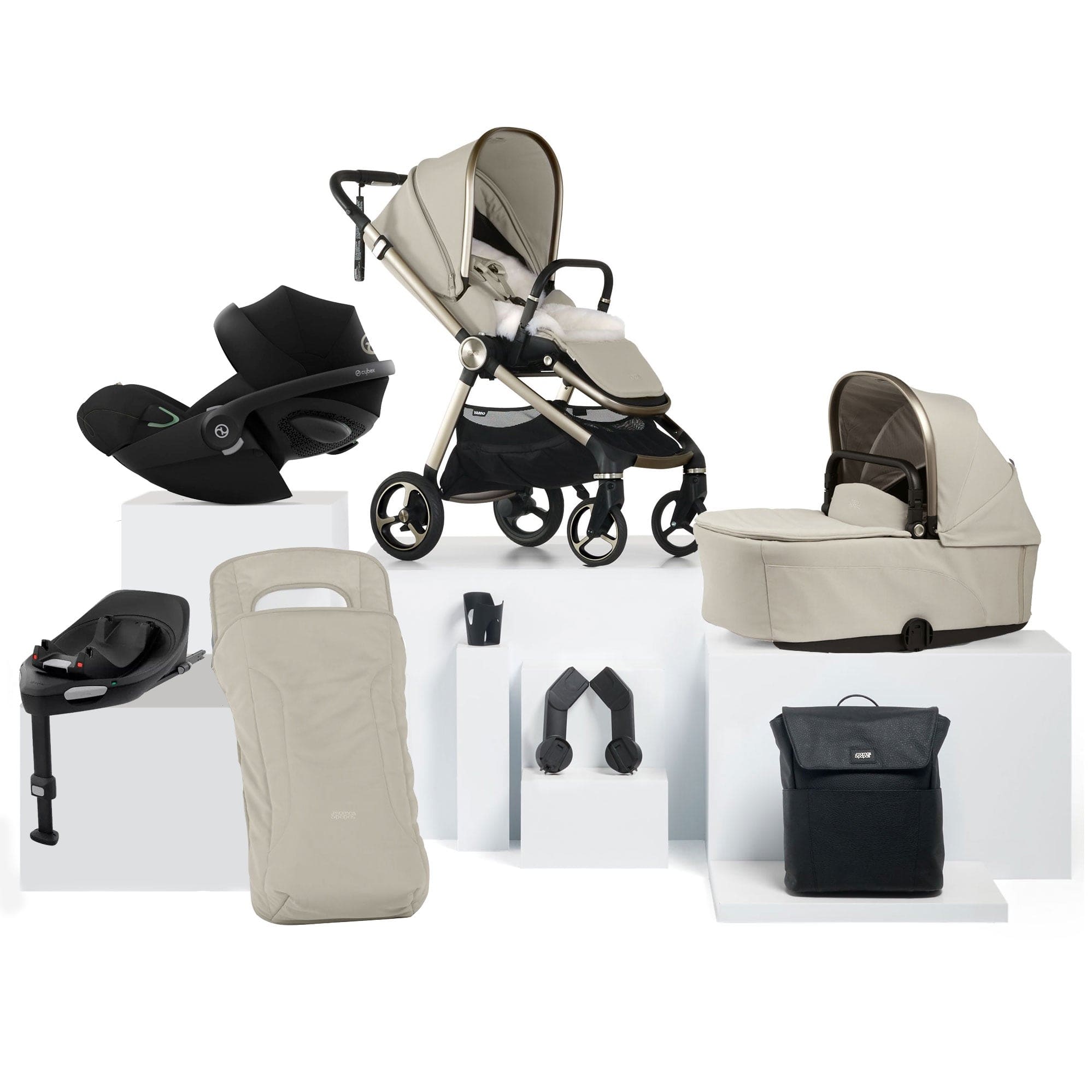 Mamas & Papas Vardo Complete Cybex Bundle in Shell Travel Systems 17415-VAR-CYB-G 5063229180309