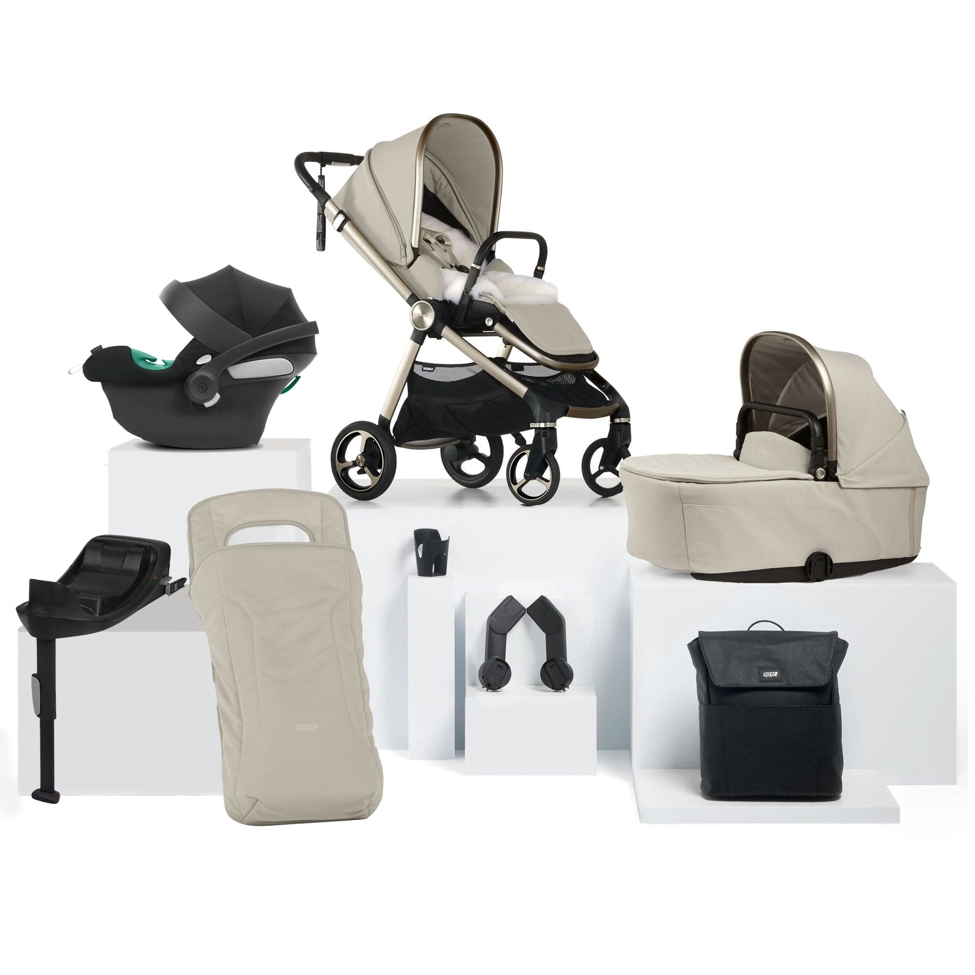 Mamas & Papas Vardo Complete Cybex Bundle in Shell Travel Systems