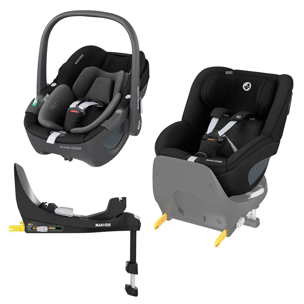 Maxi-Cosi Pebble 360, Pearl 360 & Familyfix 360 Base Bundle - Black Baby Car Seats KF10000048 8712930170501