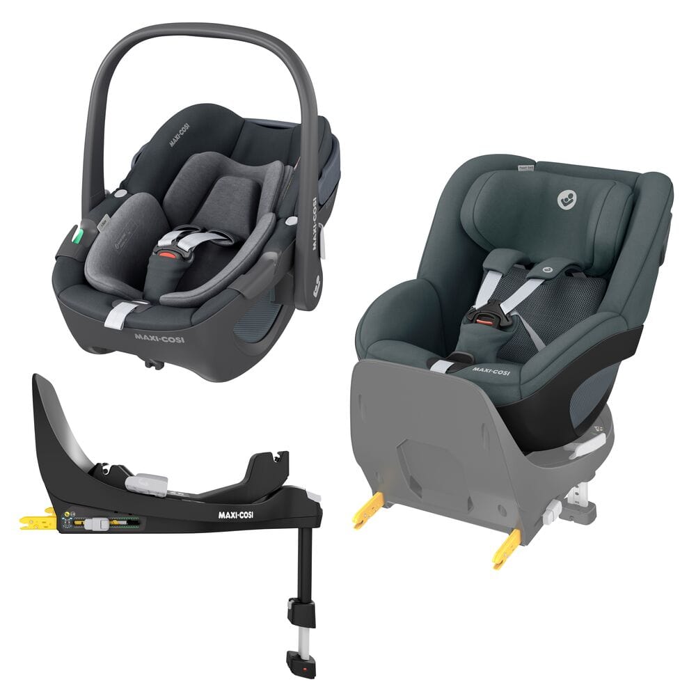 Maxi-Cosi Pebble 360, Pearl 360 & Familyfix 360 Base Bundle - Graphite Baby Car Seats KF10000049 8712930170501