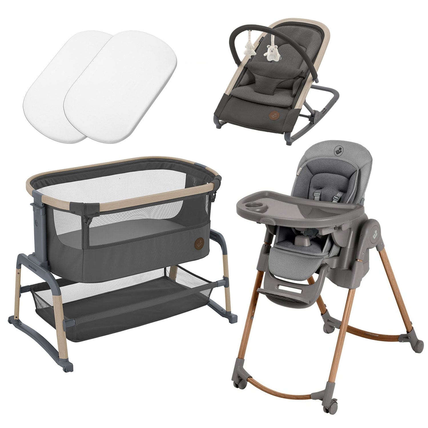 Maxi-Cosi Home Complete Bundle in Beyond Graphite Cribs 17815-HOME-COM-GRA 3220660003204