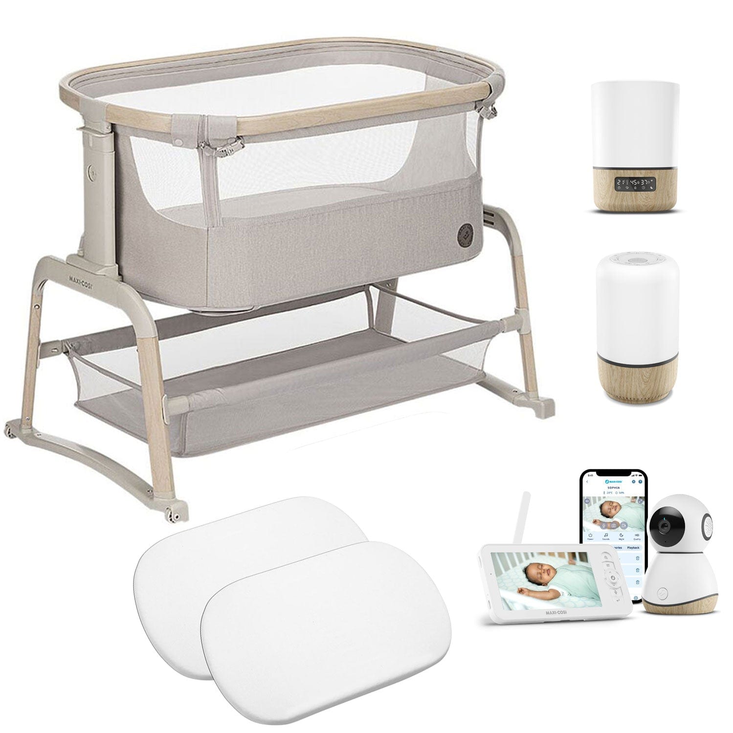 Maxi-Cosi Home Ultimate Sleep Bundle in Classic Beige Cribs 17820-HOME-ULT-BEI 8712930013525