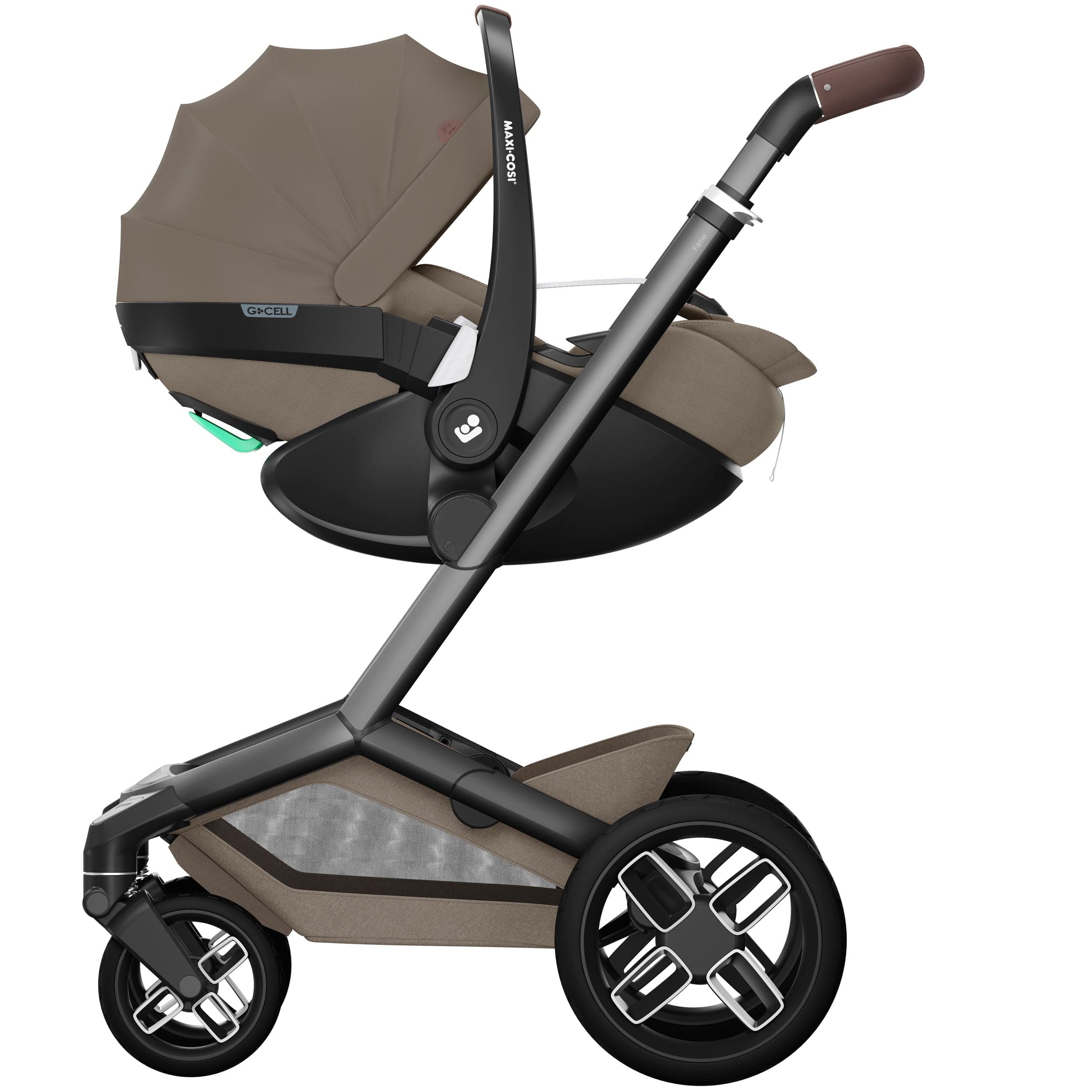 Maxi-Cosi FAME 10 Piece Premium Bundle in Twillic Truffle (Black Wheels) Travel Systems KF64100000